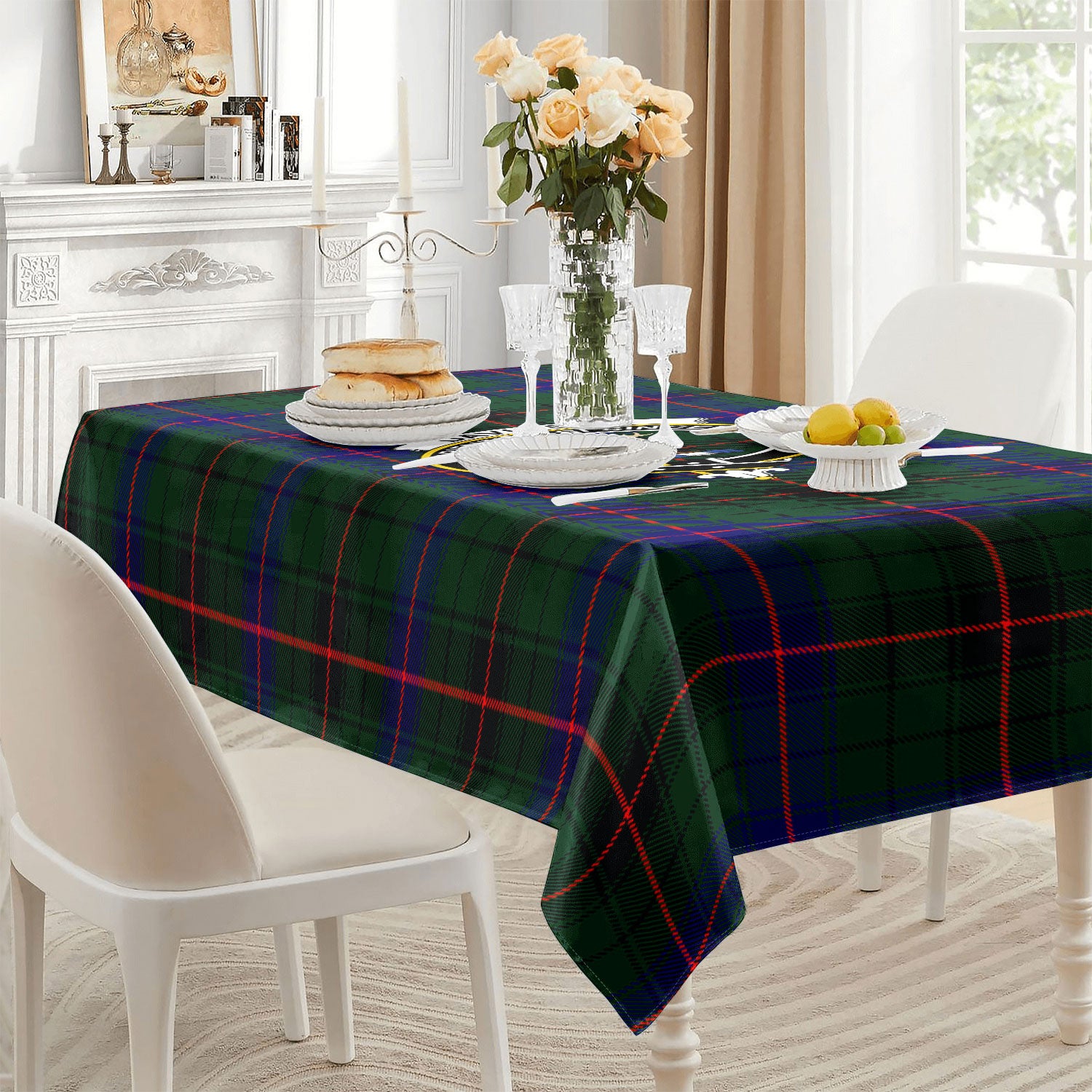 Davidson Modern Tartan Crest Tablecloth