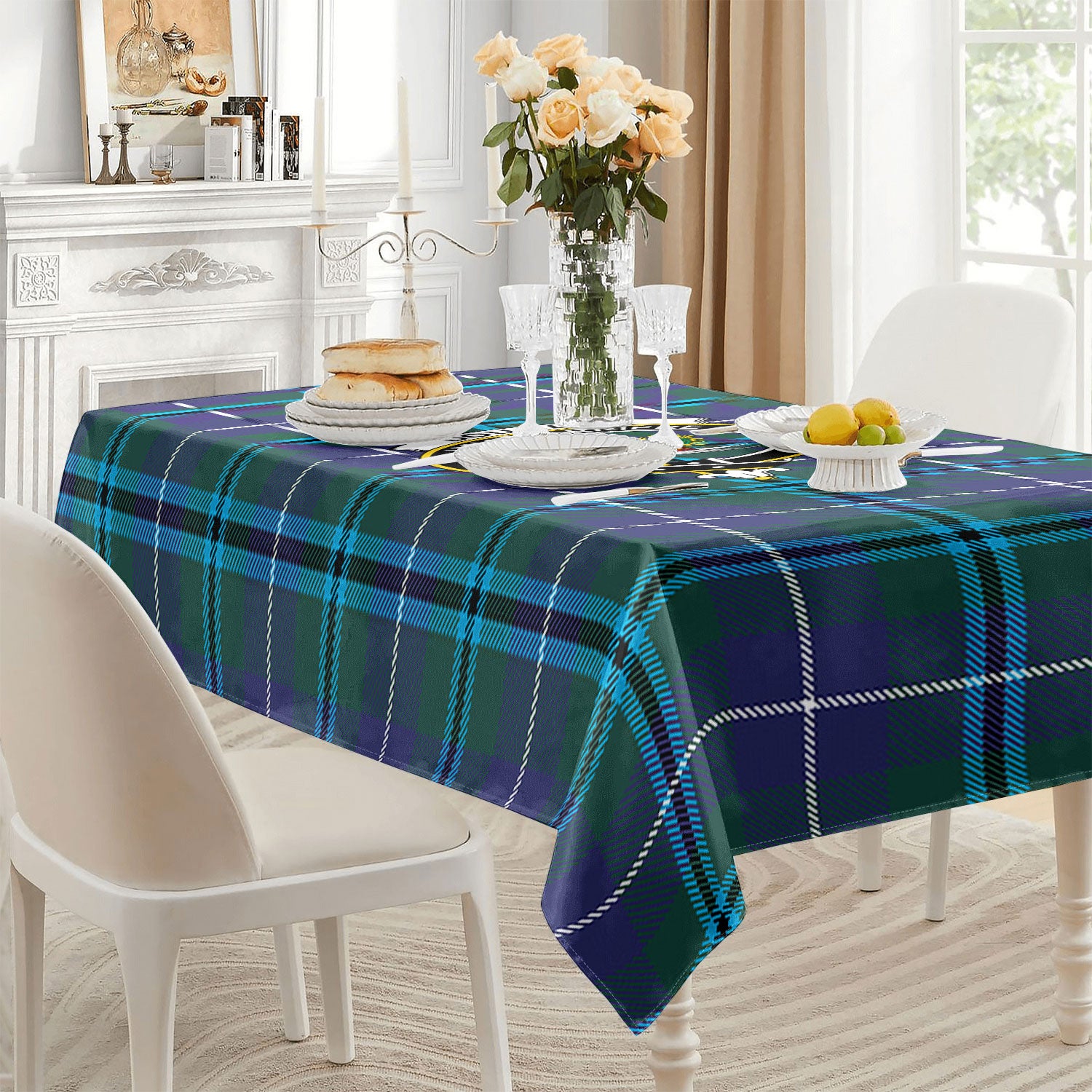 Douglas Modern Tartan Crest Tablecloth