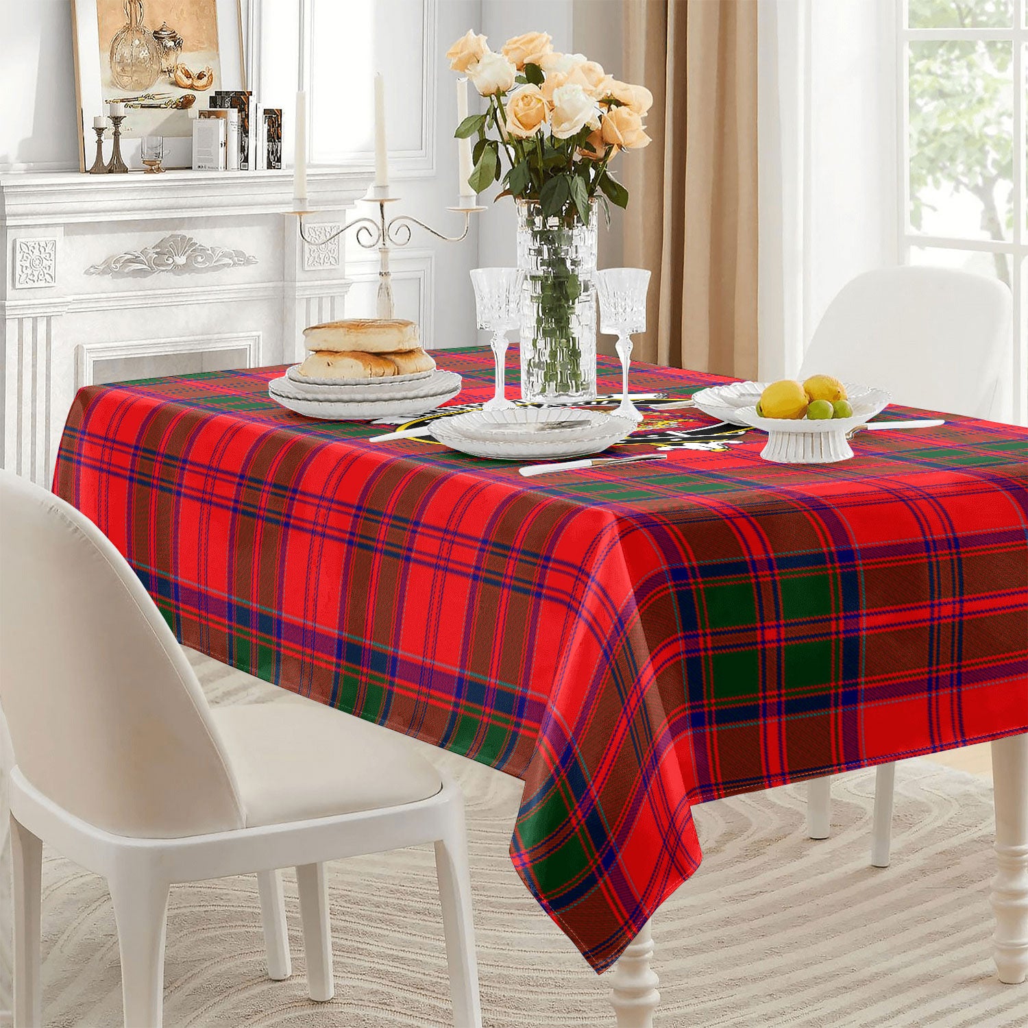 Drummond Modern Tartan Crest Tablecloth