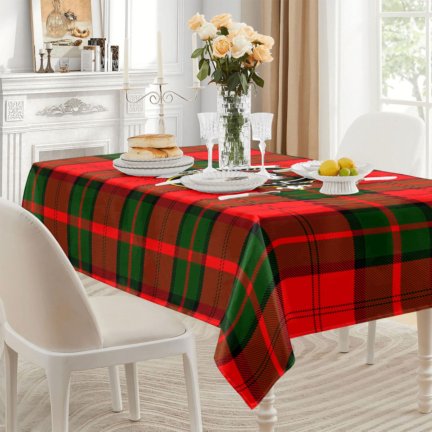 Dunbar Modern Tartan Crest Tablecloth
