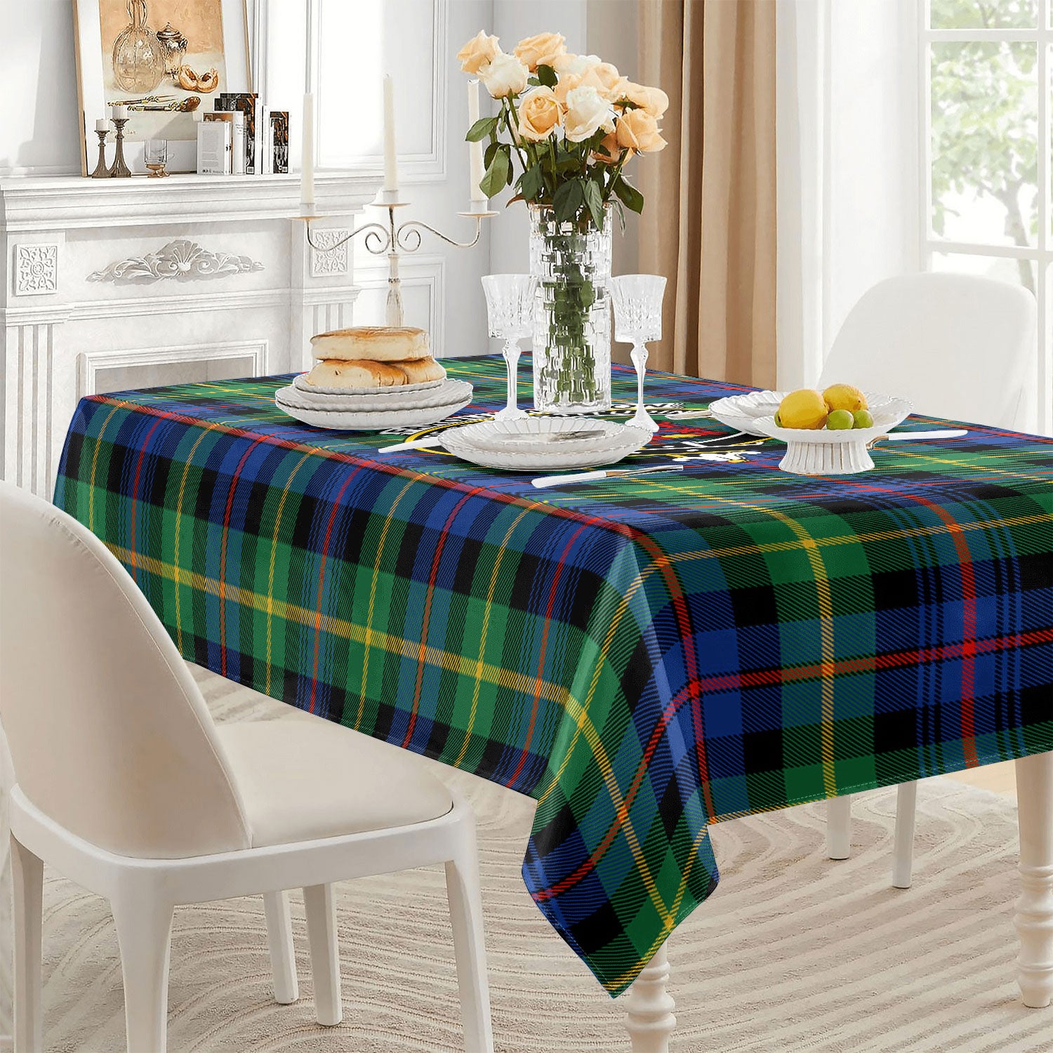 Farquharson Ancient Tartan Crest Tablecloth