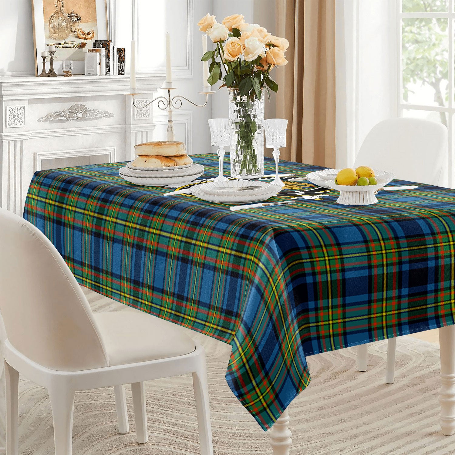 Gillies Ancient Tartan Crest Tablecloth