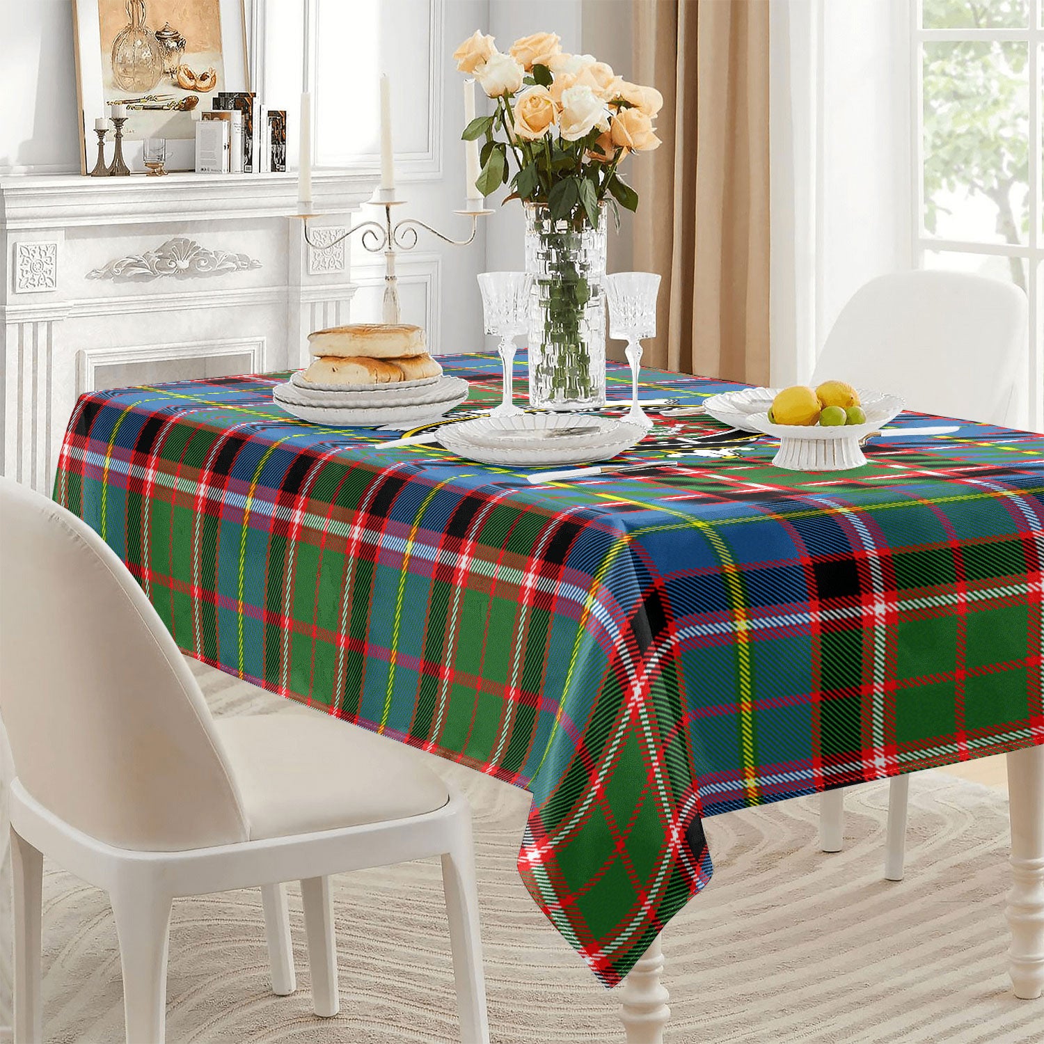 Glass Tartan Crest Tablecloth