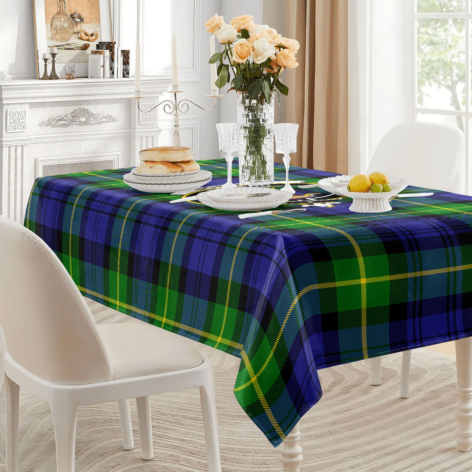Gordon Modern Tartan Crest Tablecloth