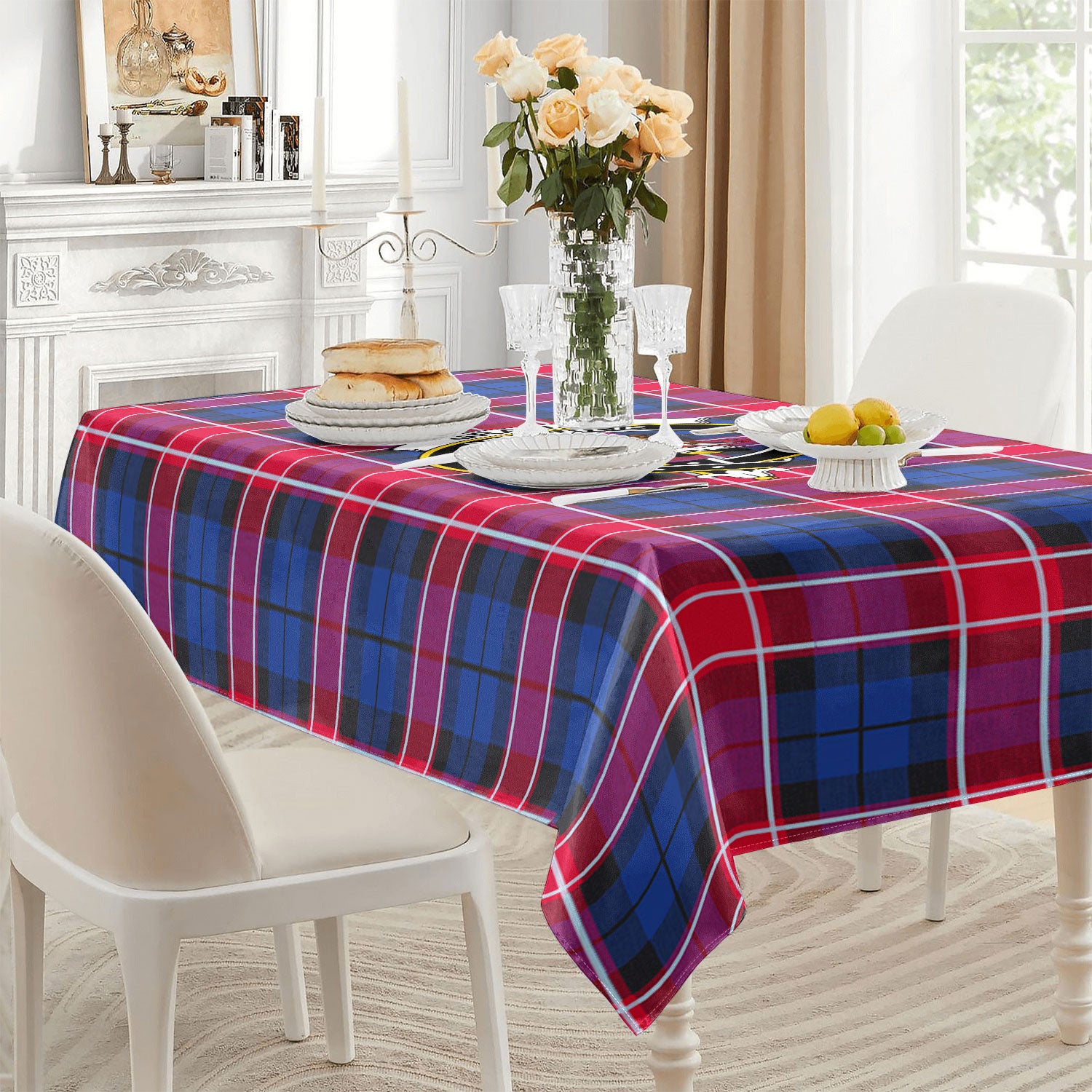 Graham of Menteith Red Tartan Crest Tablecloth