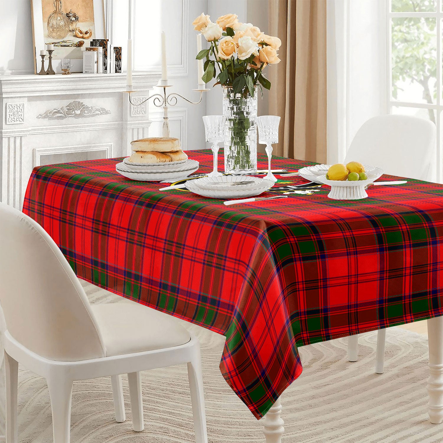 Grant Modern Tartan Crest Tablecloth