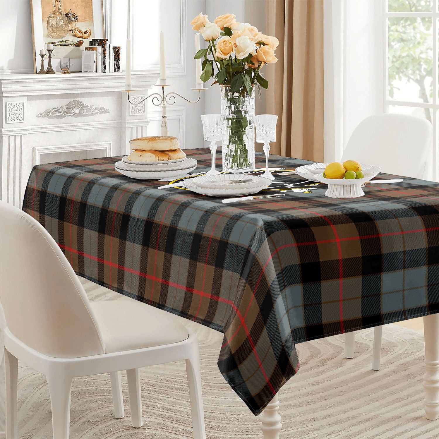Gunn Weathered Tartan Crest Tablecloth