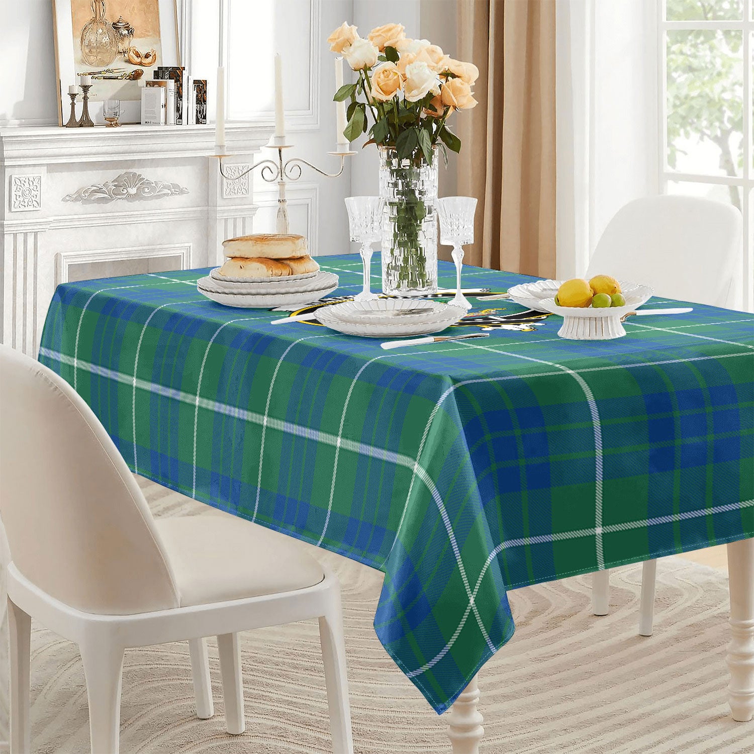 Hamilton Hunting Ancient Tartan Crest Tablecloth