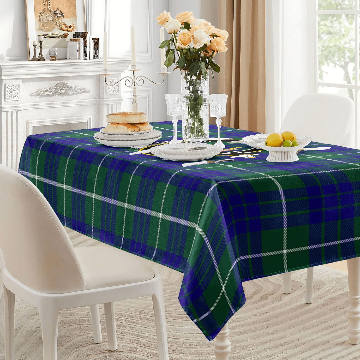 Hamilton Hunting Modern Tartan Crest Tablecloth