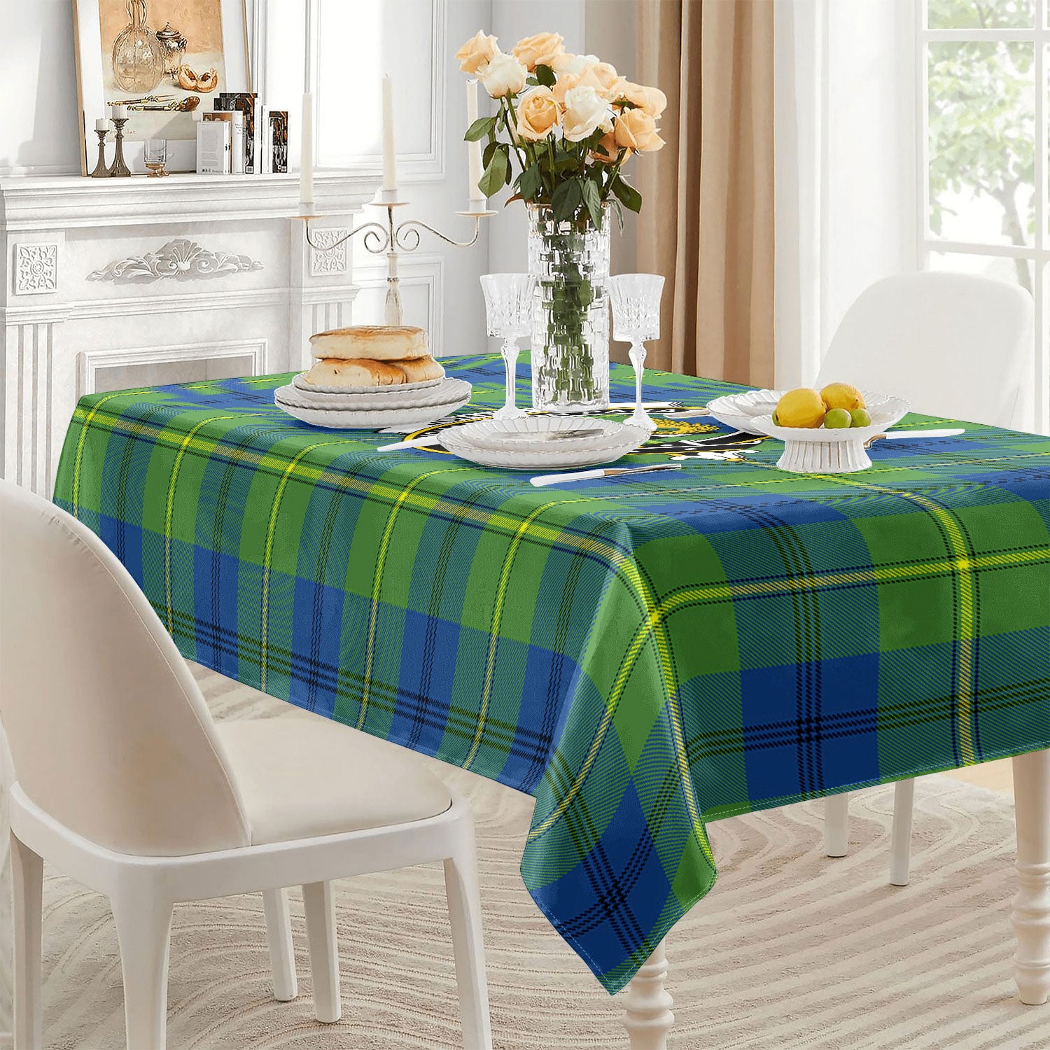 Johnston Ancient Tartan Crest Tablecloth