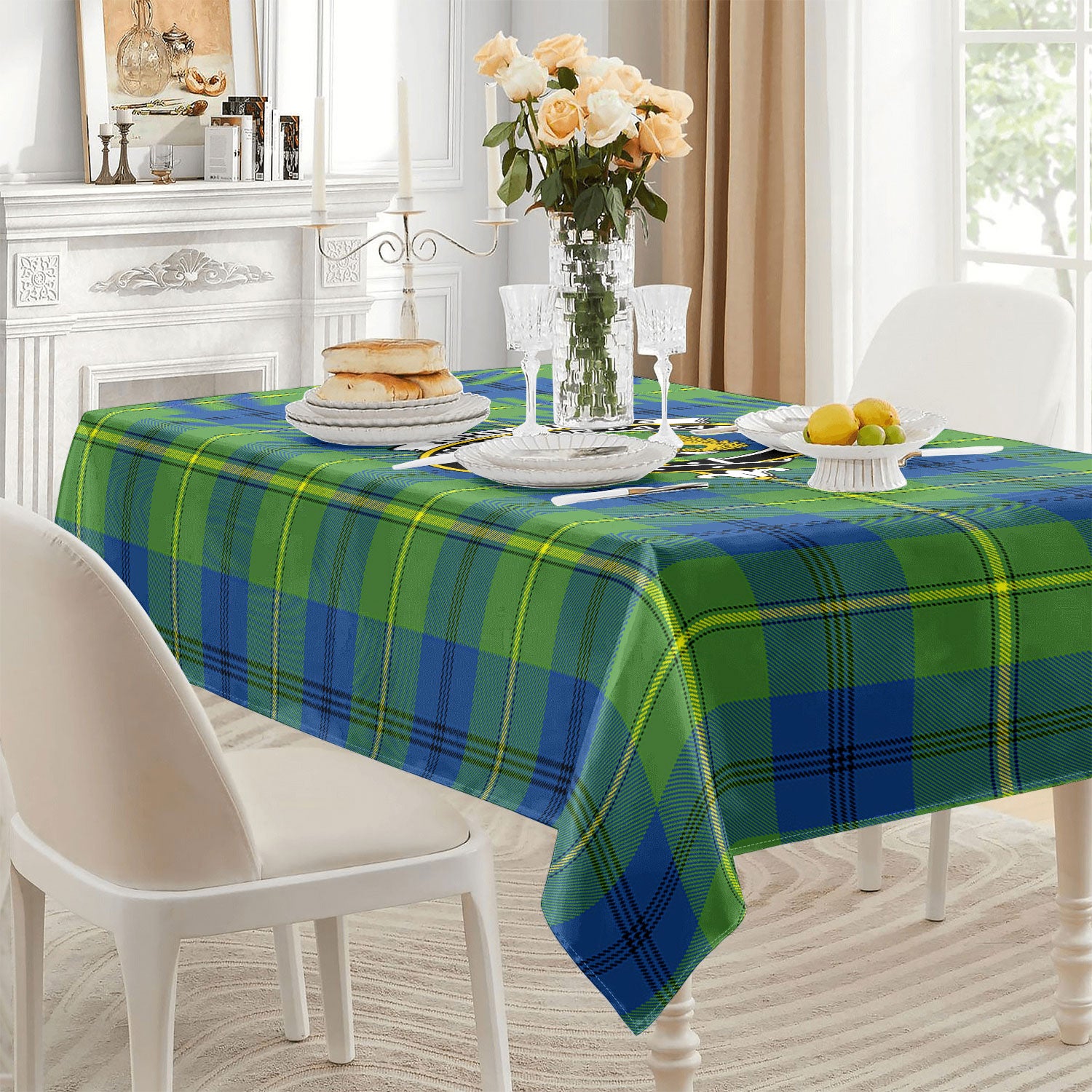 Johnstone Ancient Tartan Crest Tablecloth