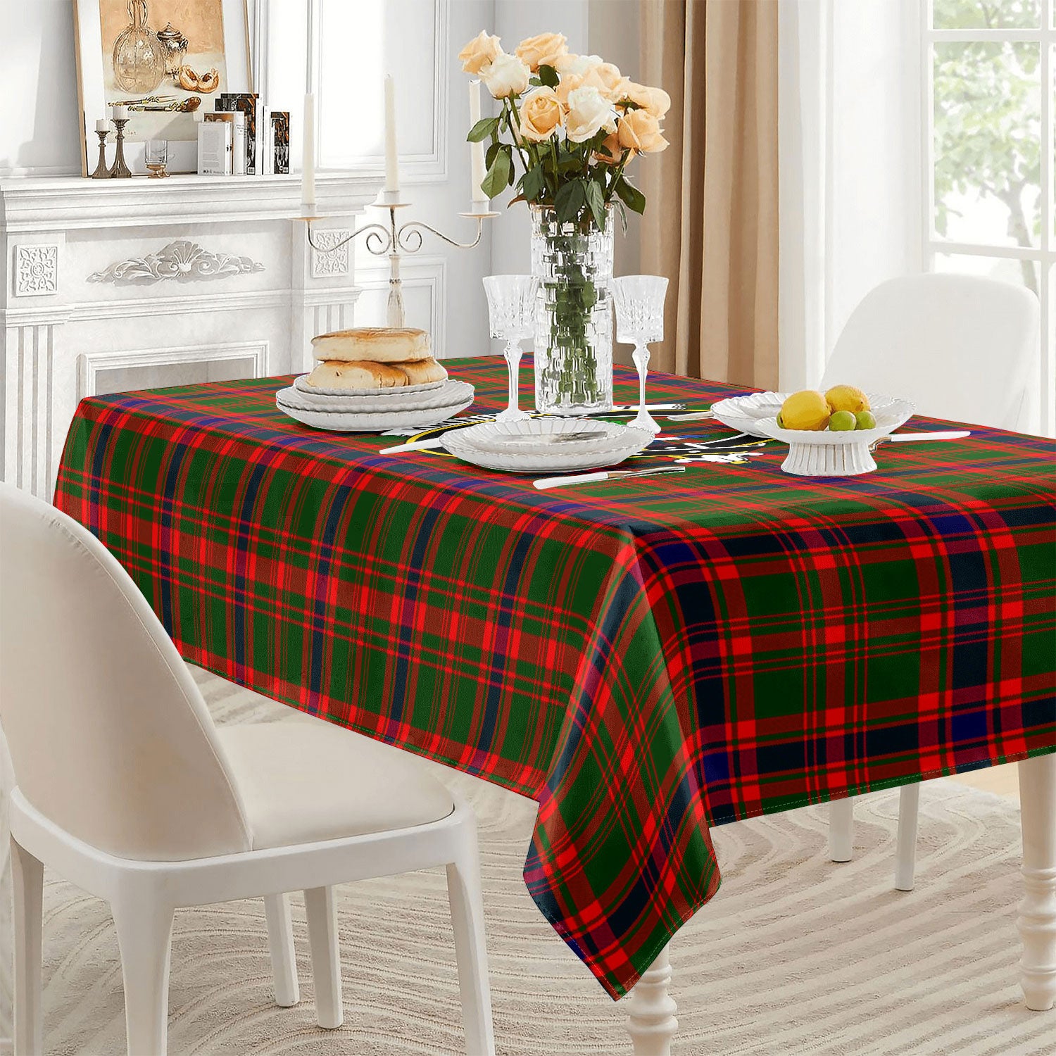 Kinninmont Tartan Crest Tablecloth
