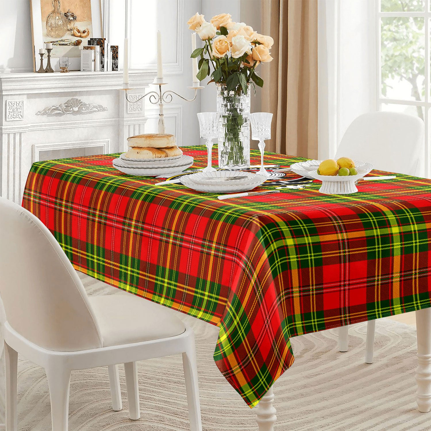 Leask Tartan Crest Tablecloth