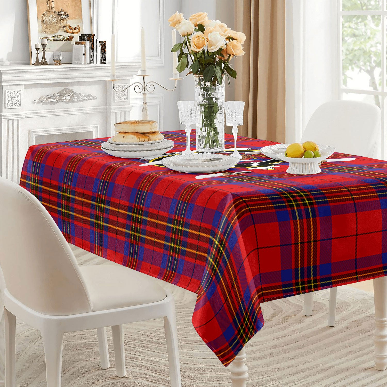 Leslie Modern Tartan Crest Tablecloth