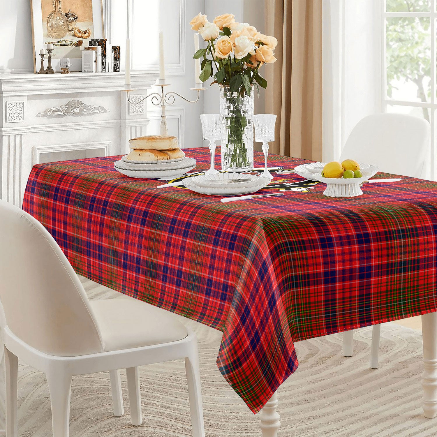 Lumsden Modern Tartan Crest Tablecloth
