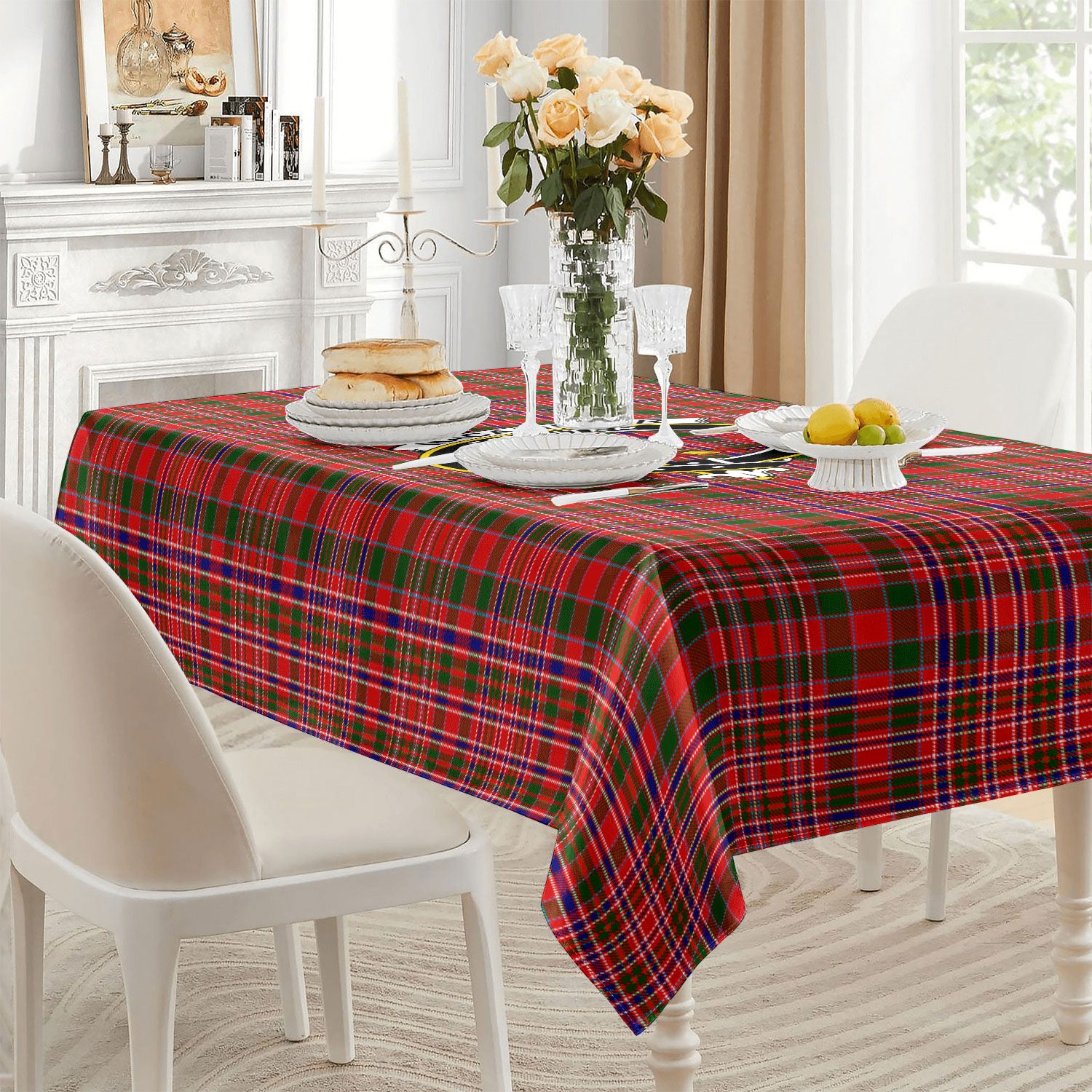 MacAlister Modern Tartan Crest Tablecloth