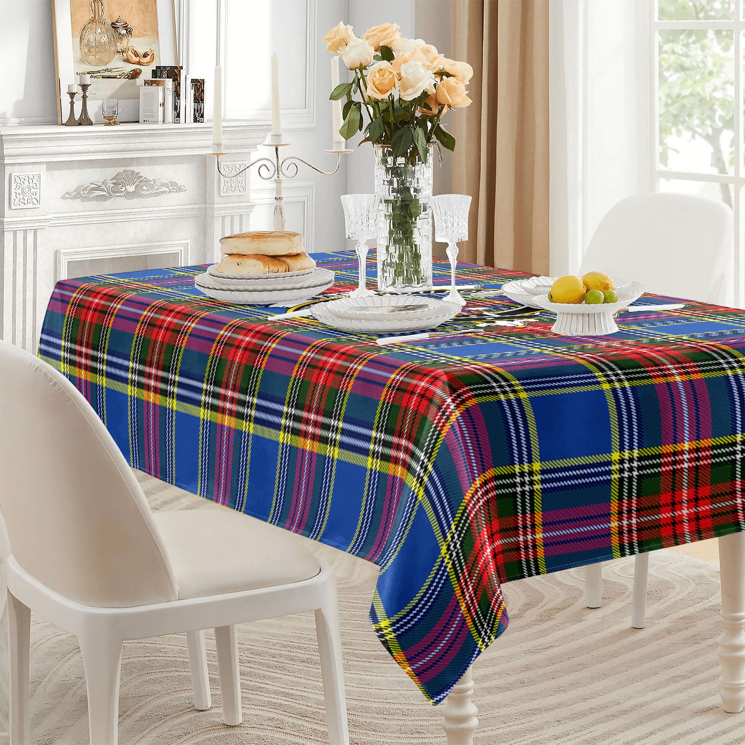 MacBeth Modern Tartan Crest Tablecloth