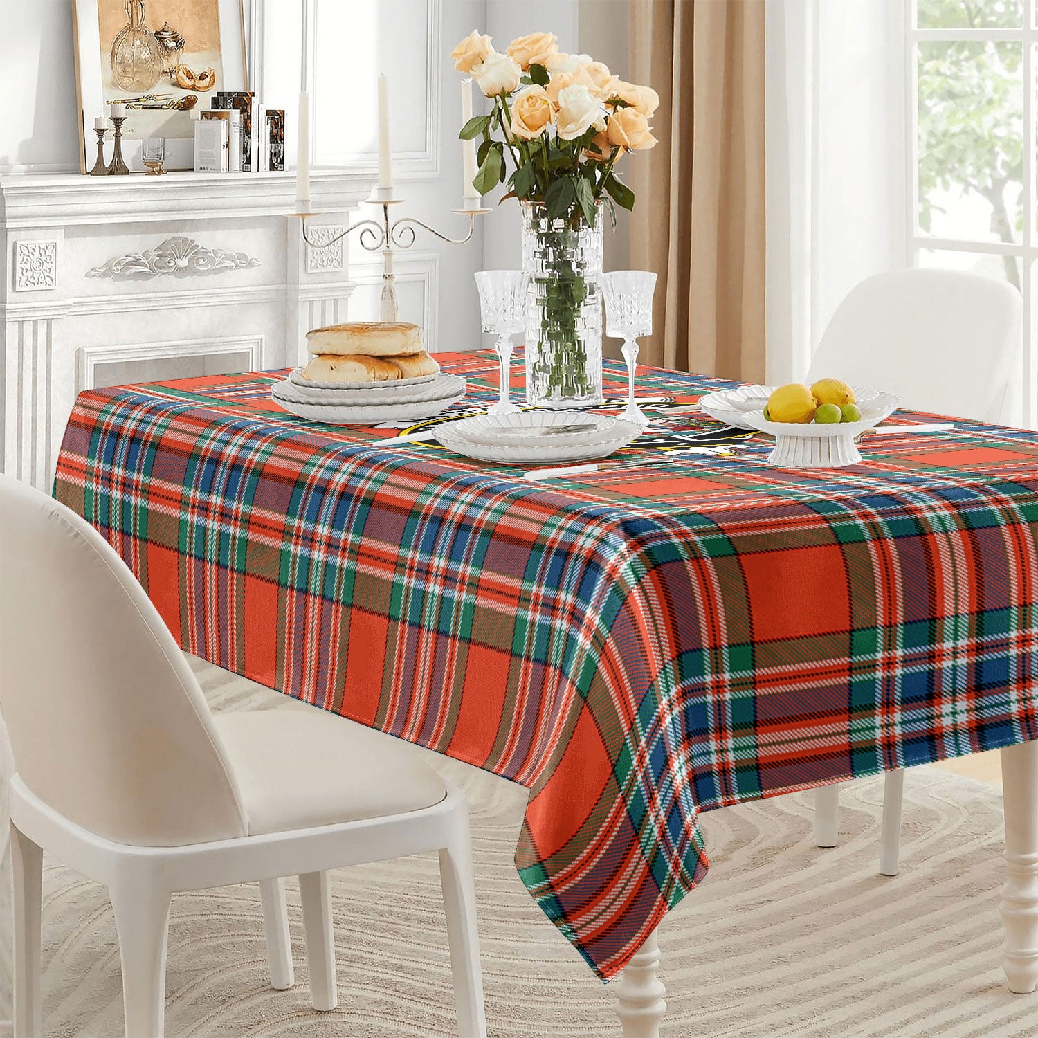 MacFarlane Ancient Tartan Crest Tablecloth