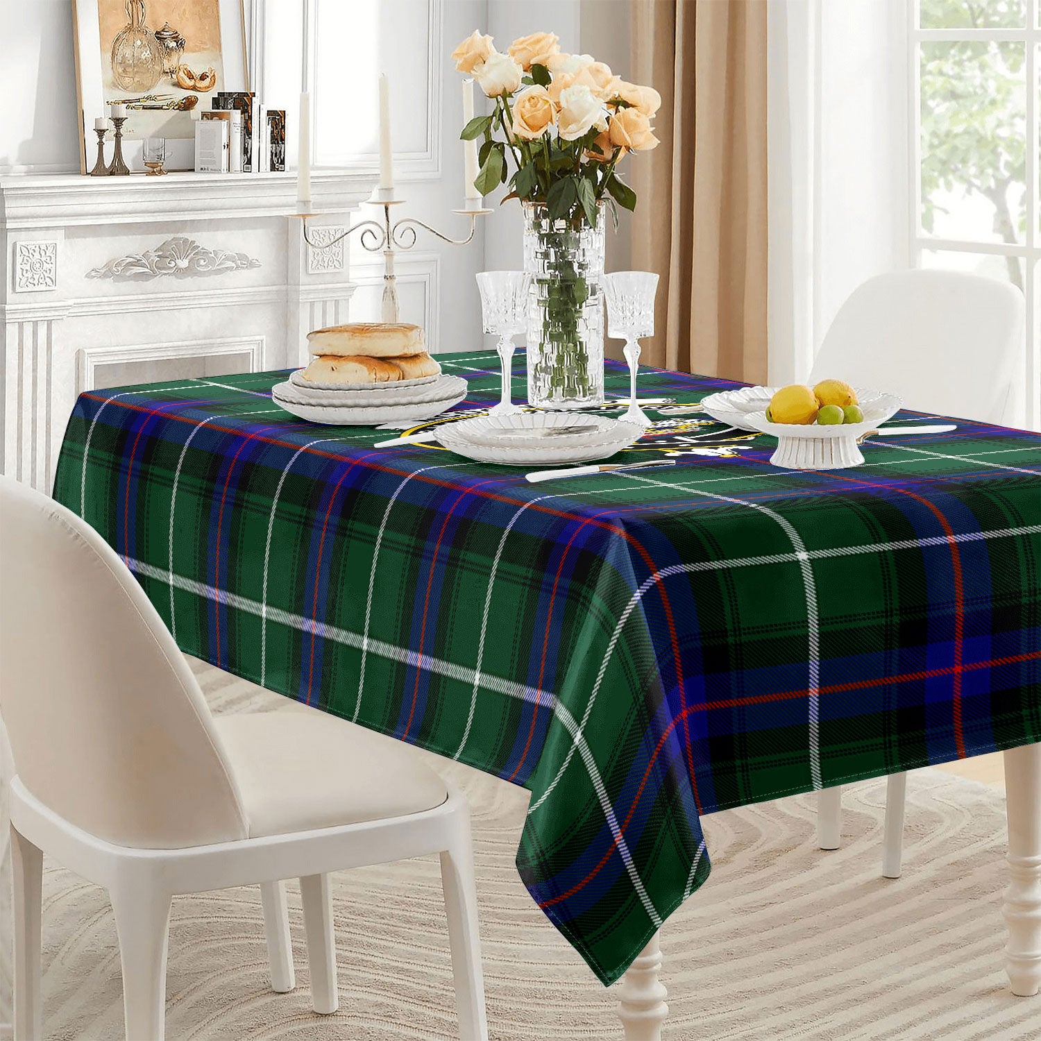 McDonald of the Isles Hunting Modern Tartan Crest Tablecloth