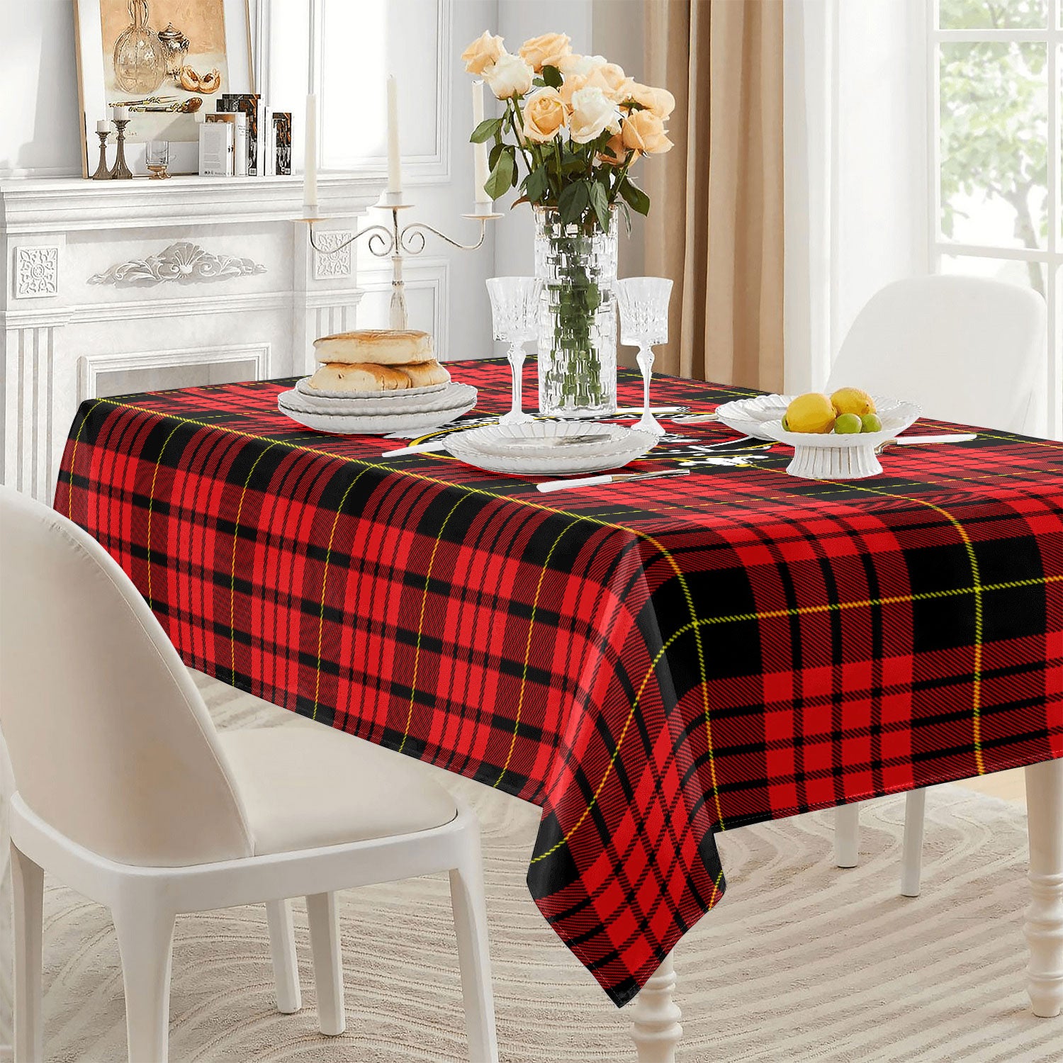 McQueen Modern Tartan Crest Tablecloth
