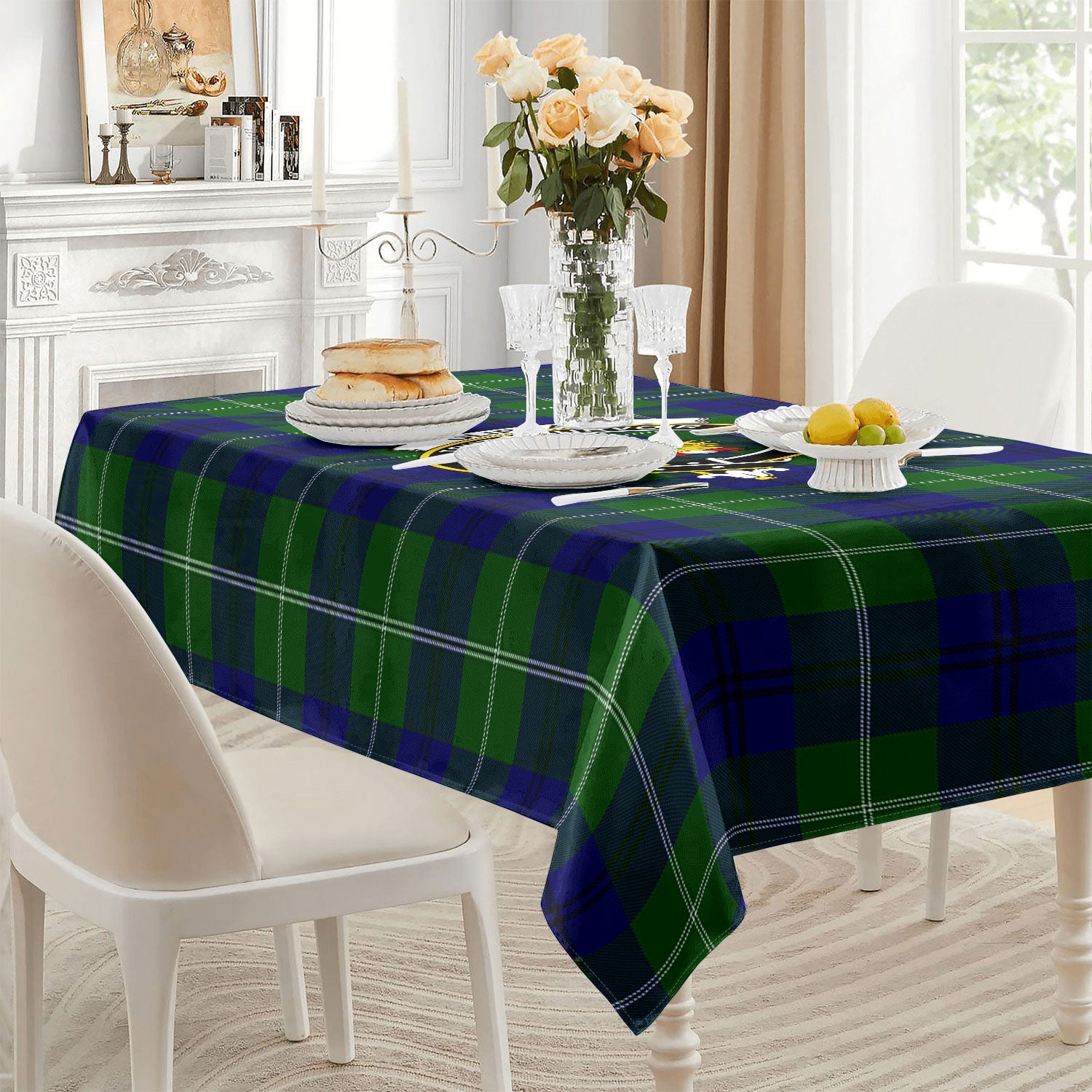 Oliphant Modern Tartan Crest Tablecloth