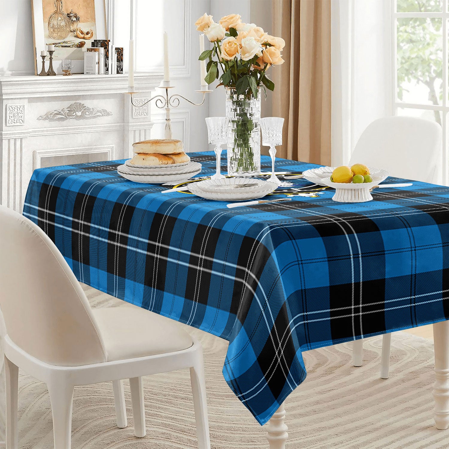 Ramsay Blue Ancient Tartan Crest Tablecloth