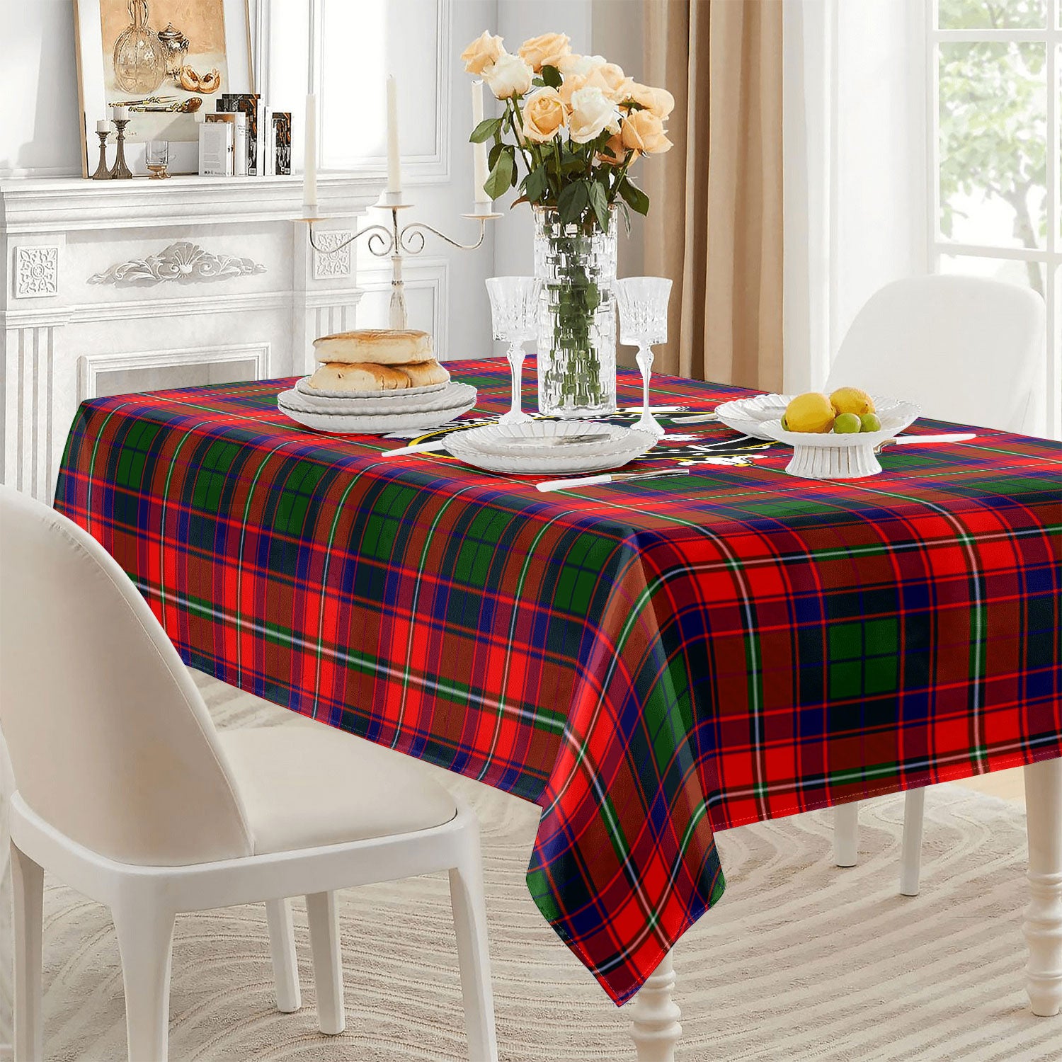 Roxburgh District Tartan Crest Tablecloth