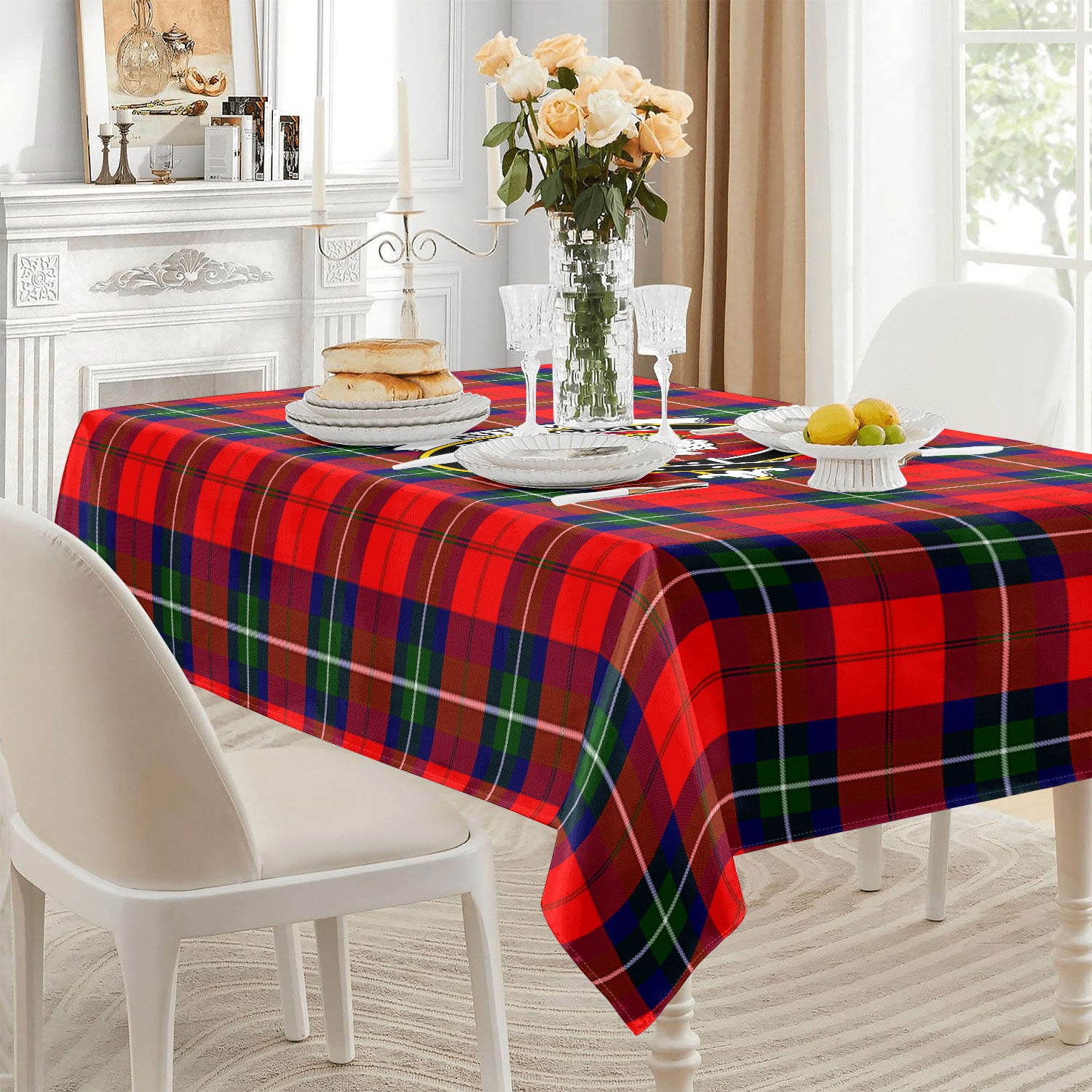 Ruthven Modern Tartan Crest Tablecloth