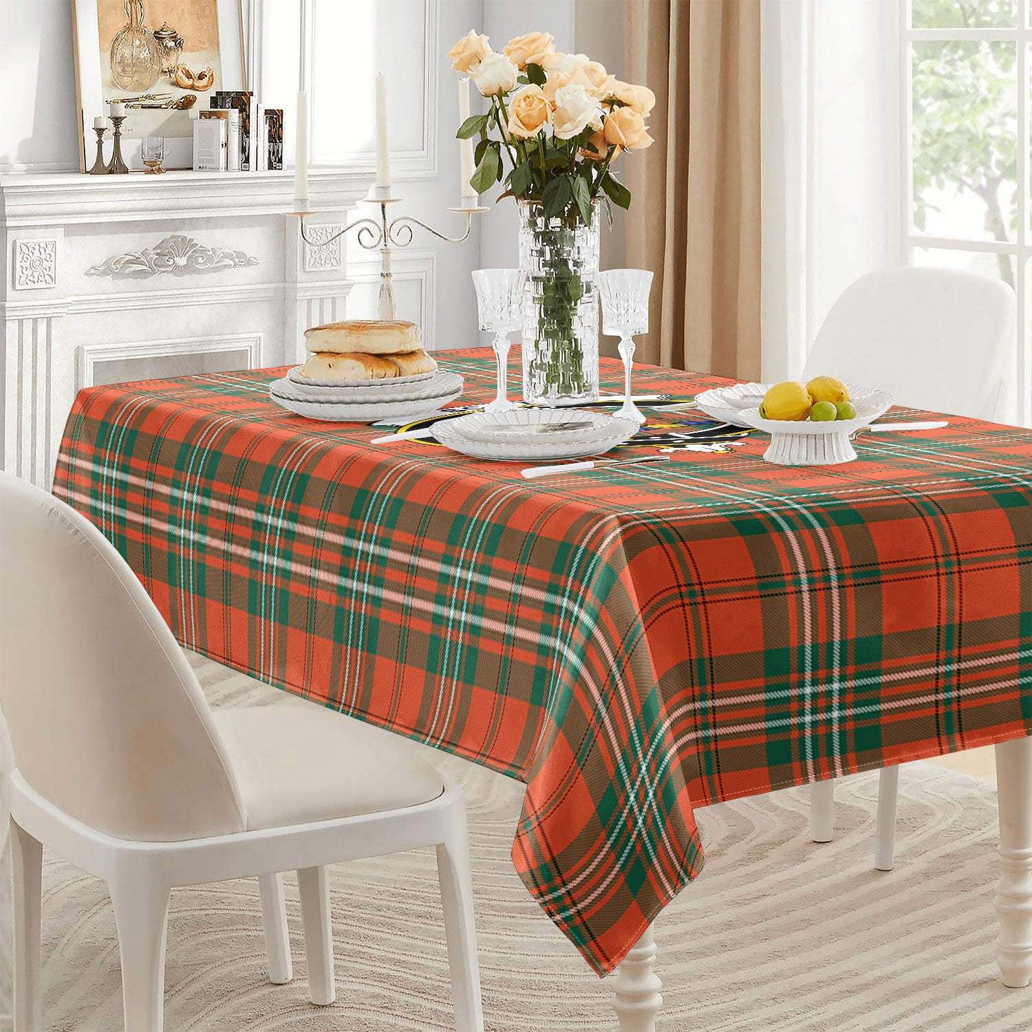 Scott Ancient Tartan Crest Tablecloth