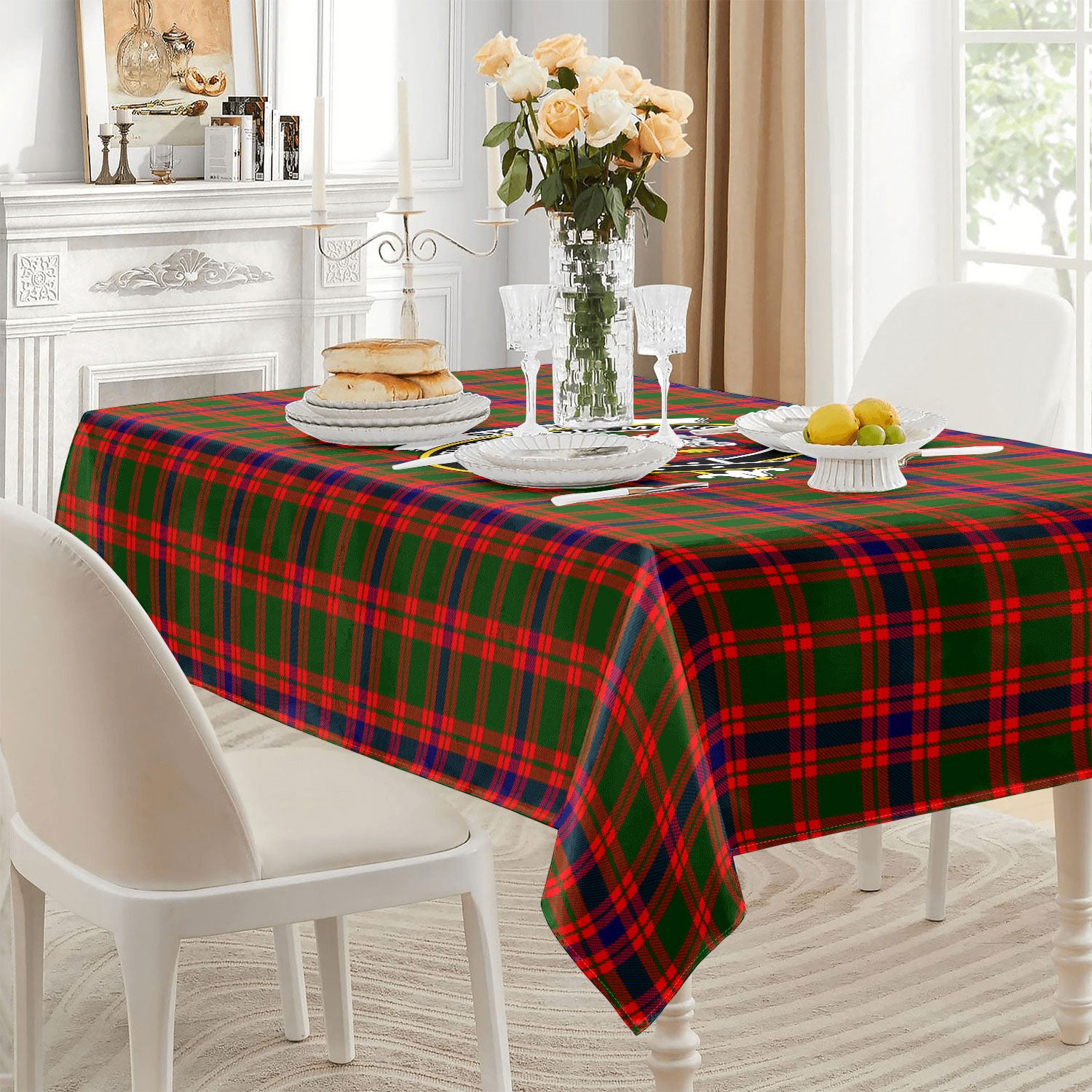 Skene Modern Tartan Crest Tablecloth