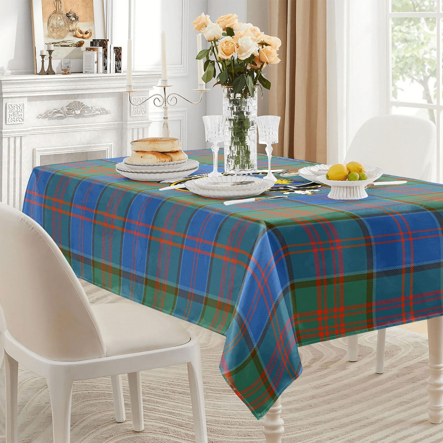 Stewart of Appin Hunting Ancient Tartan Crest Tablecloth