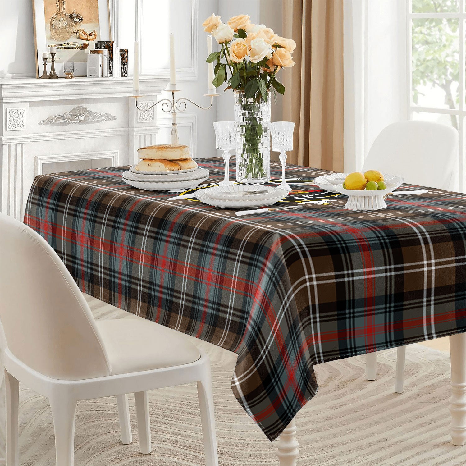 Sutherland Weathered Tartan Crest Tablecloth