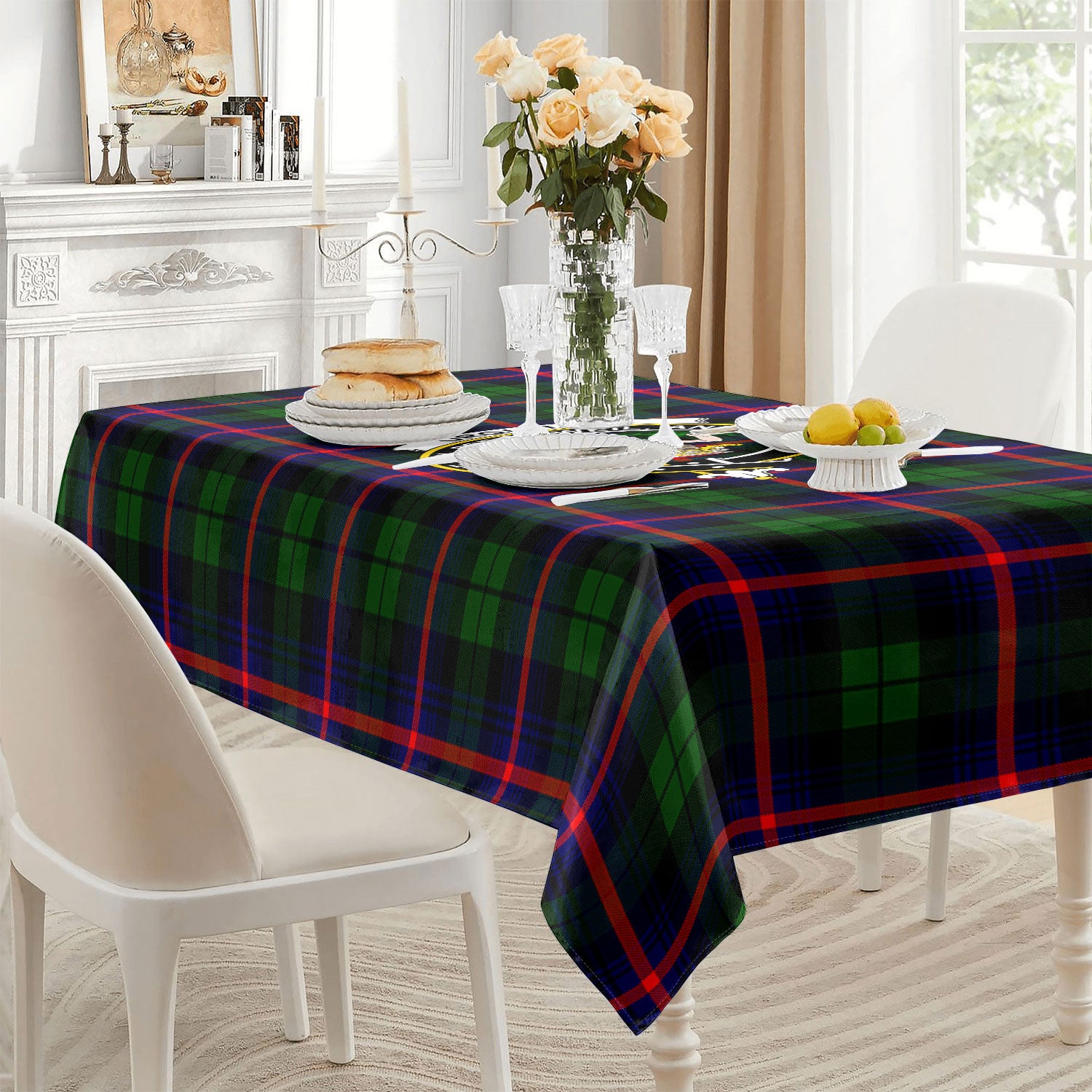 Urquhart Modern Tartan Crest Tablecloth