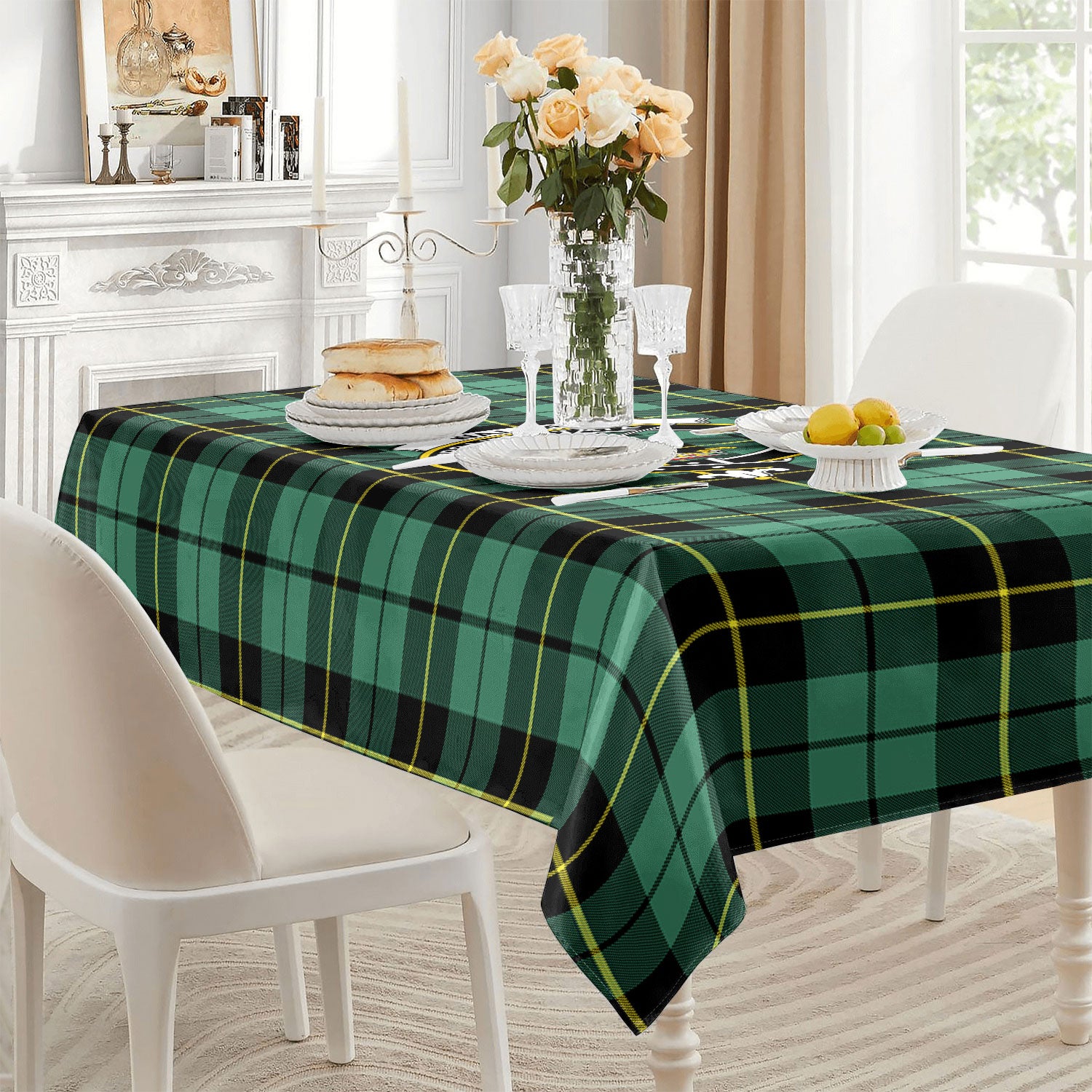 Wallace Hunting Ancient Tartan Crest Tablecloth