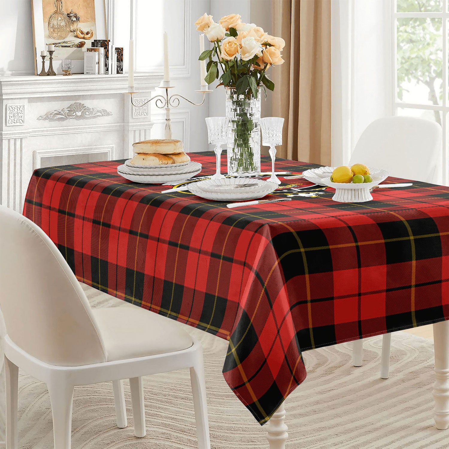 Wallace Weathered Tartan Crest Tablecloth