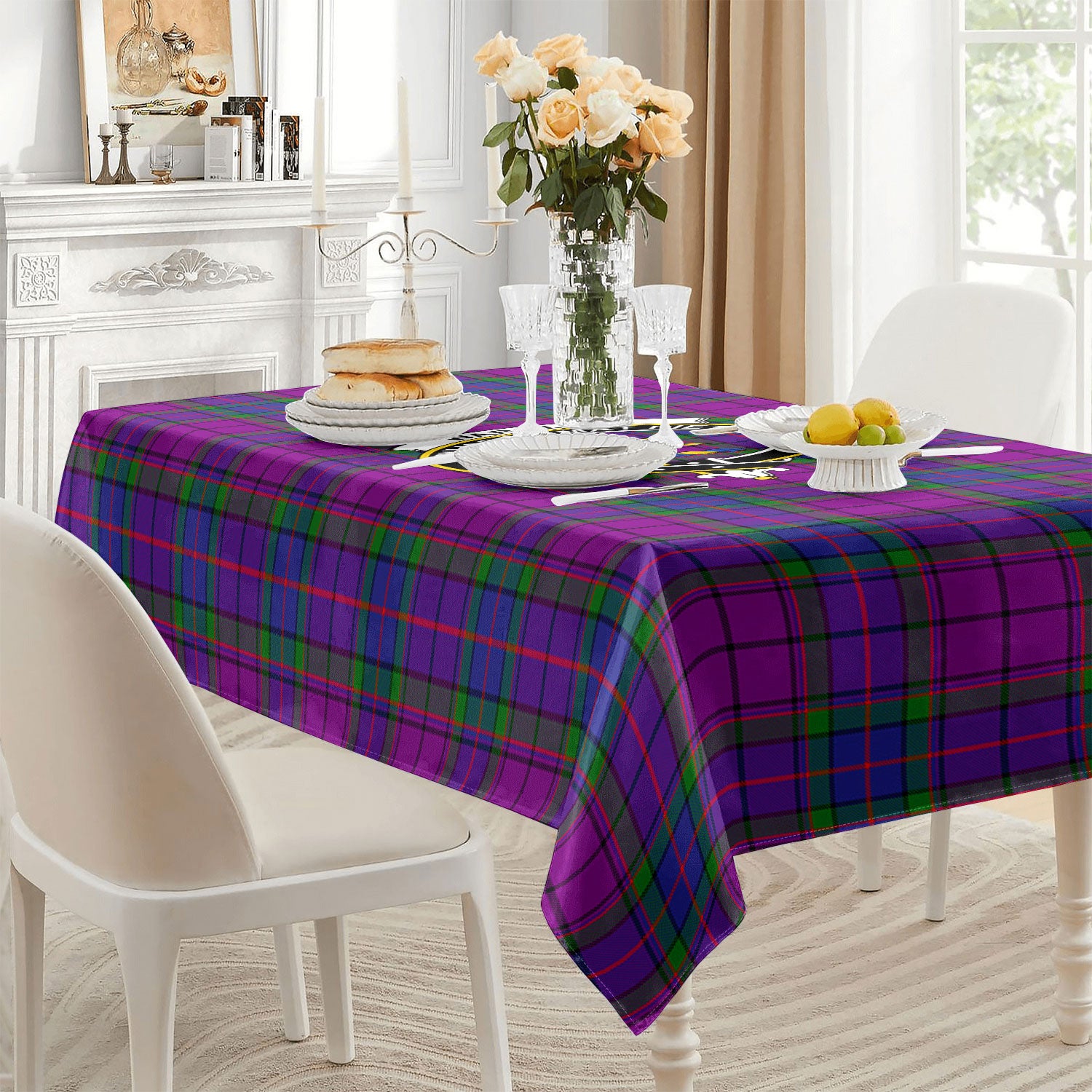 Wardlaw Modern Tartan Crest Tablecloth