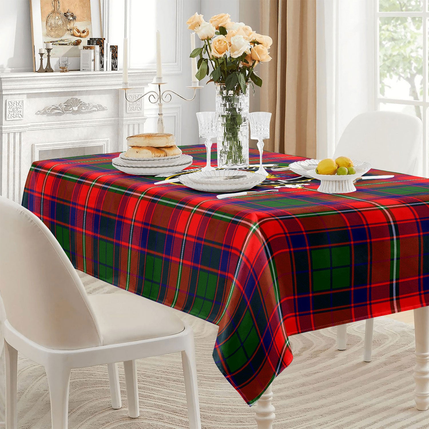 Wauchope (or Waugh) Tartan Crest Tablecloth