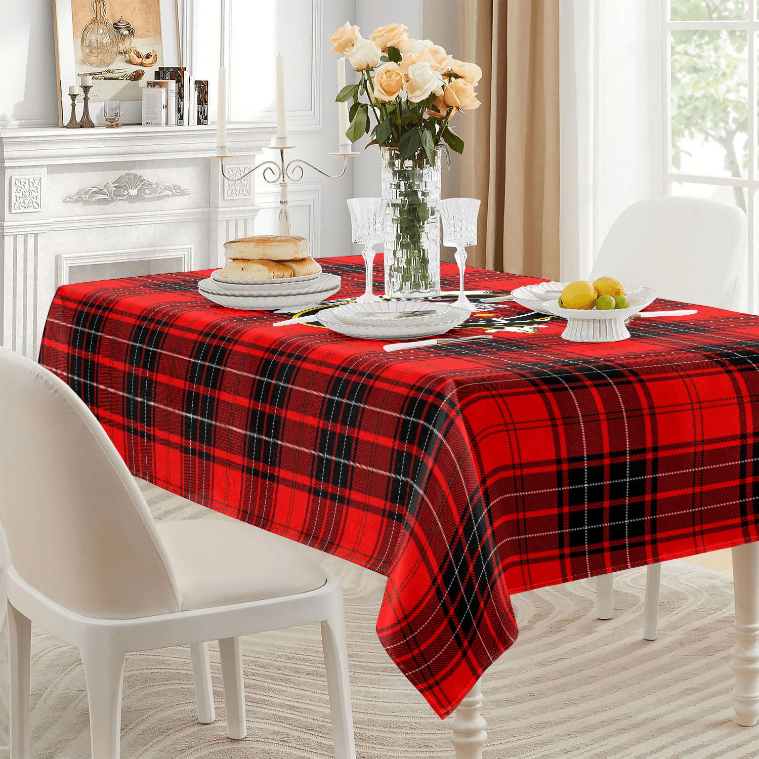 Wemyss Modern Tartan Crest Tablecloth