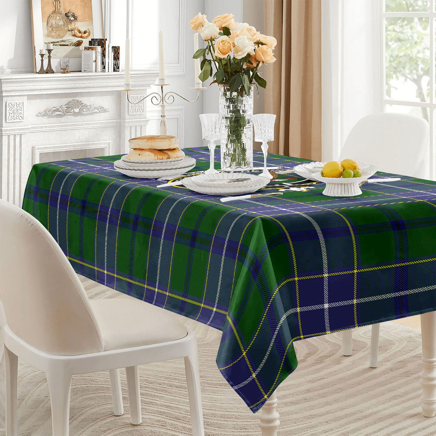 Wishart Hunting Tartan Crest Tablecloth