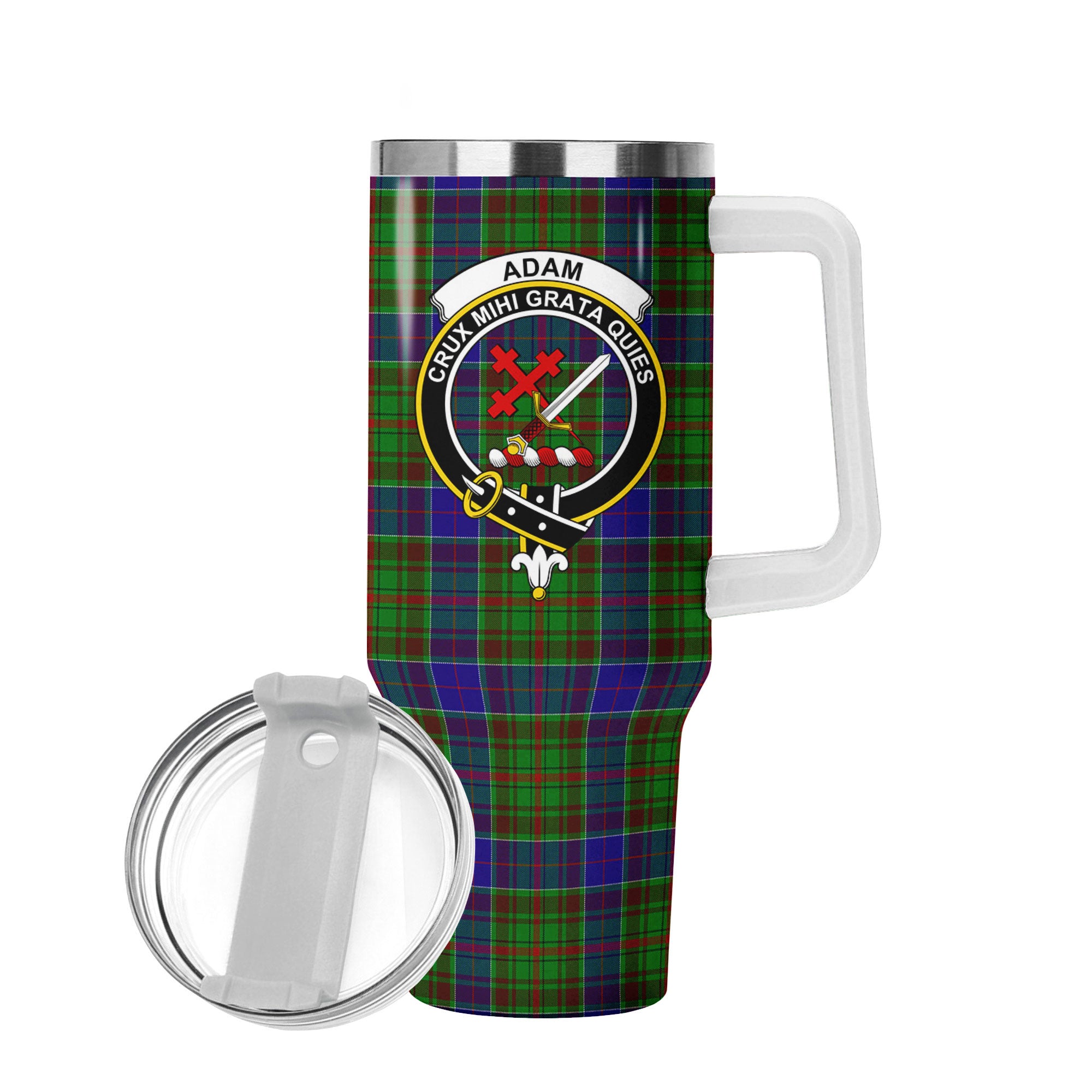 Adam Tartan Crest 40 oz Insulated Tumbler with Handle