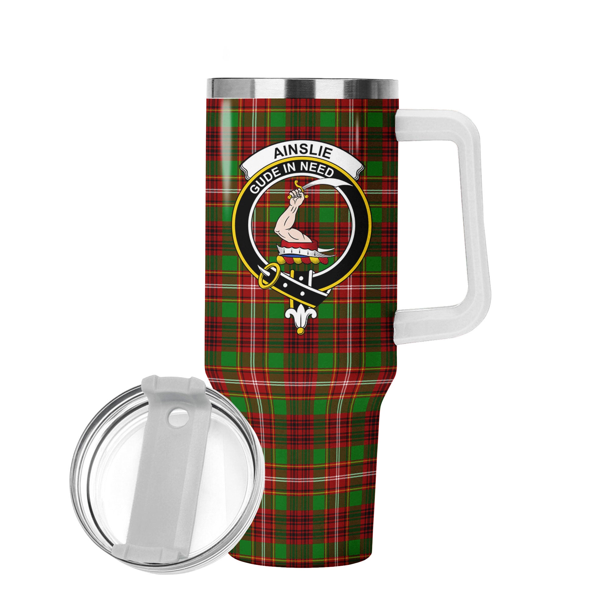Ainslie Tartan Crest 40 oz Insulated Tumbler with Handle