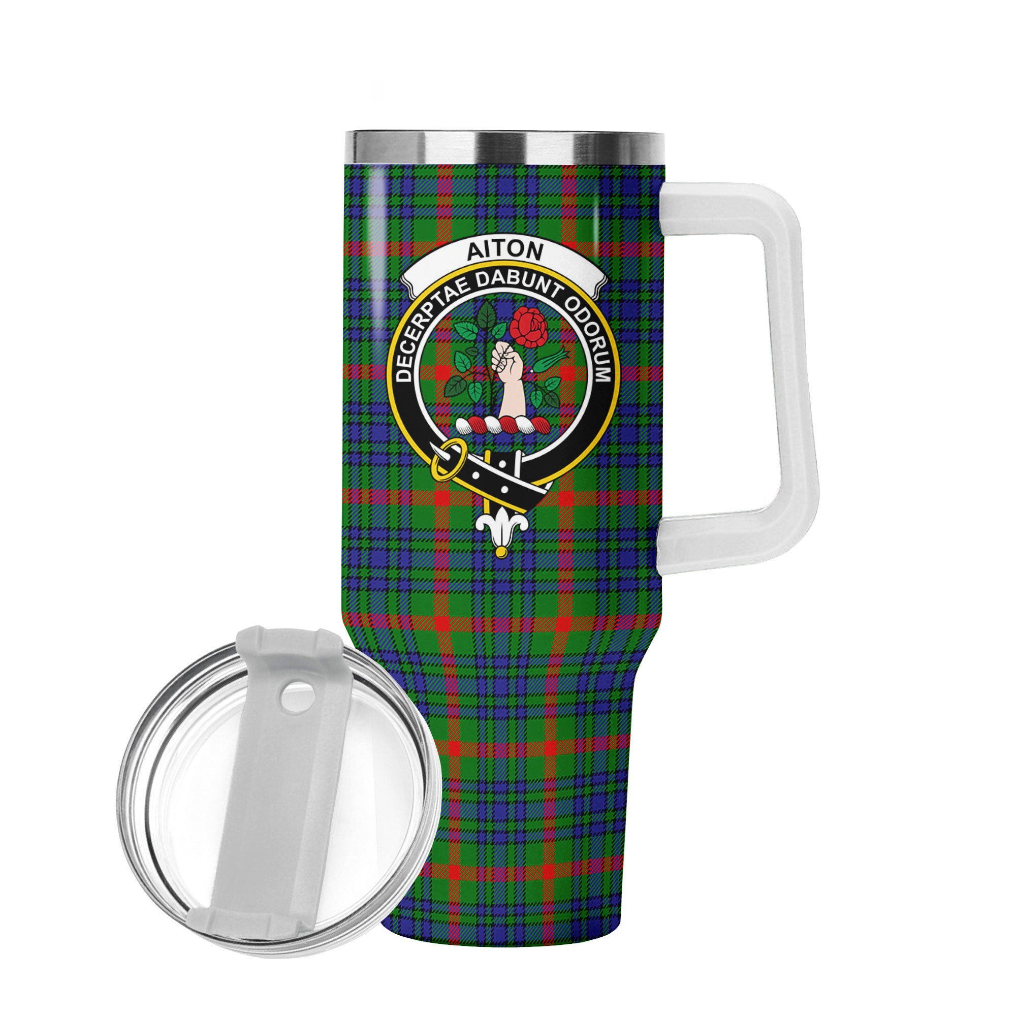 Aiton Tartan Crest 40 oz Insulated Tumbler with Handle