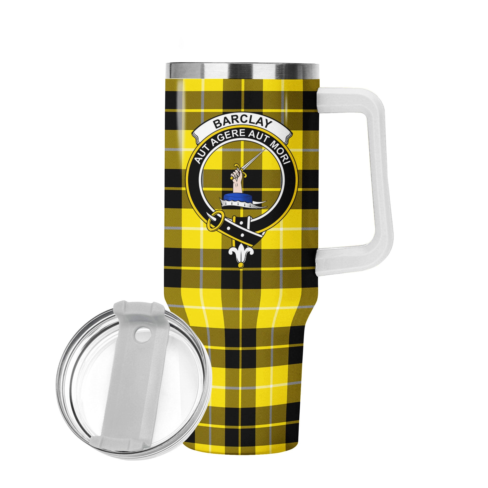 Barclay Dress Modern Tartan Crest 40 oz Insulated Tumbler with Handle