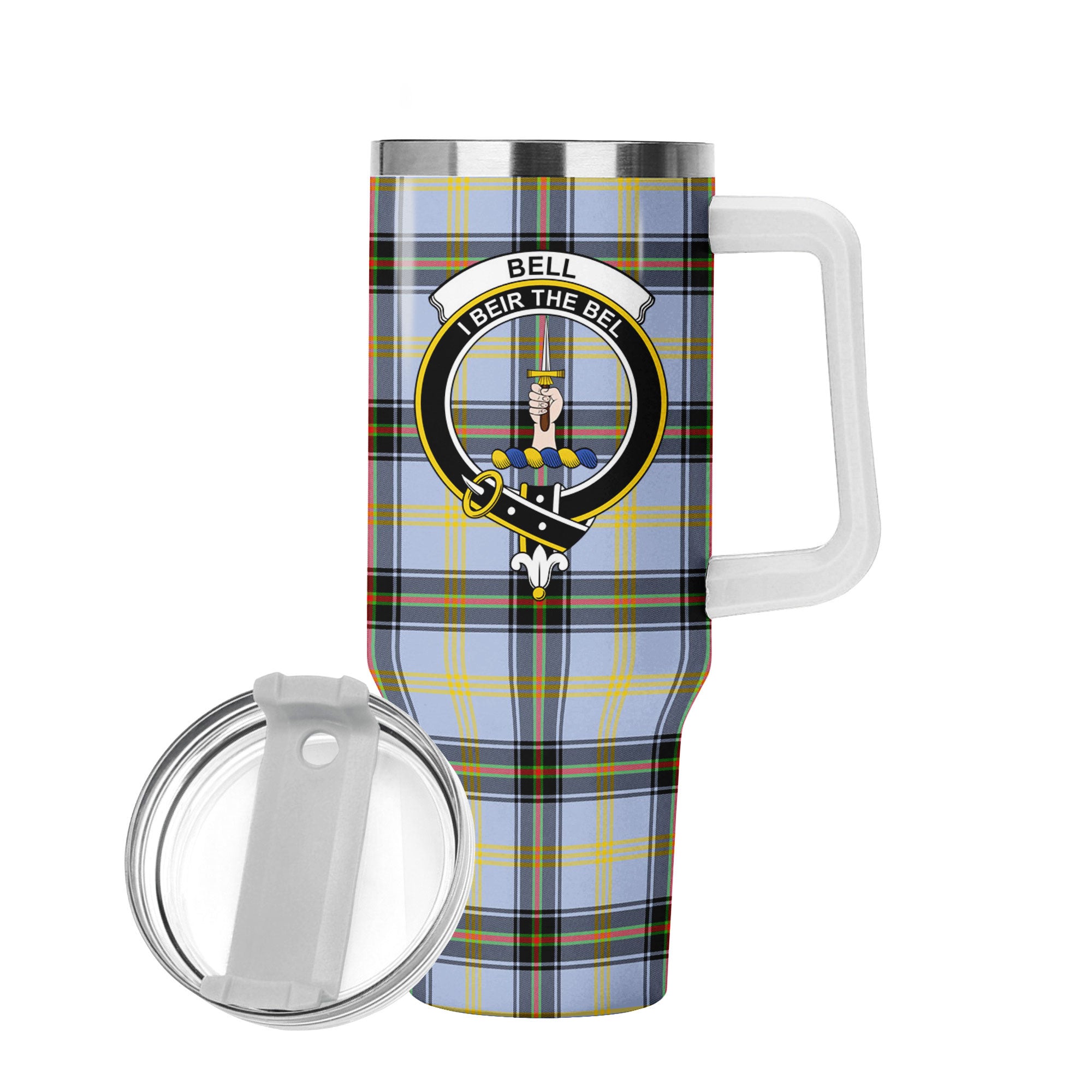 Bell of the Borders Tartan Crest 40 oz Insulated Tumbler with Handle