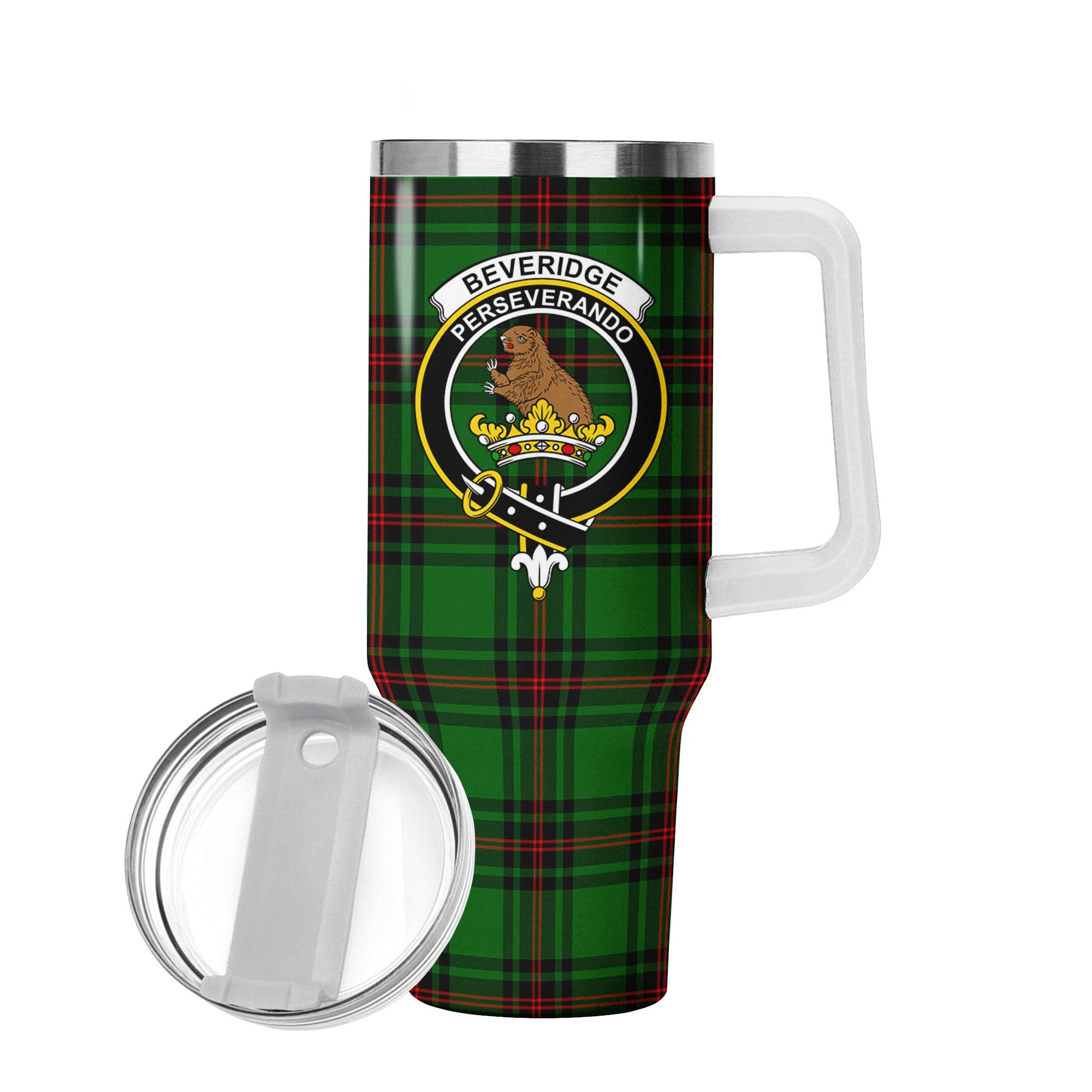 Beveridge Tartan Crest 40 oz Insulated Tumbler with Handle