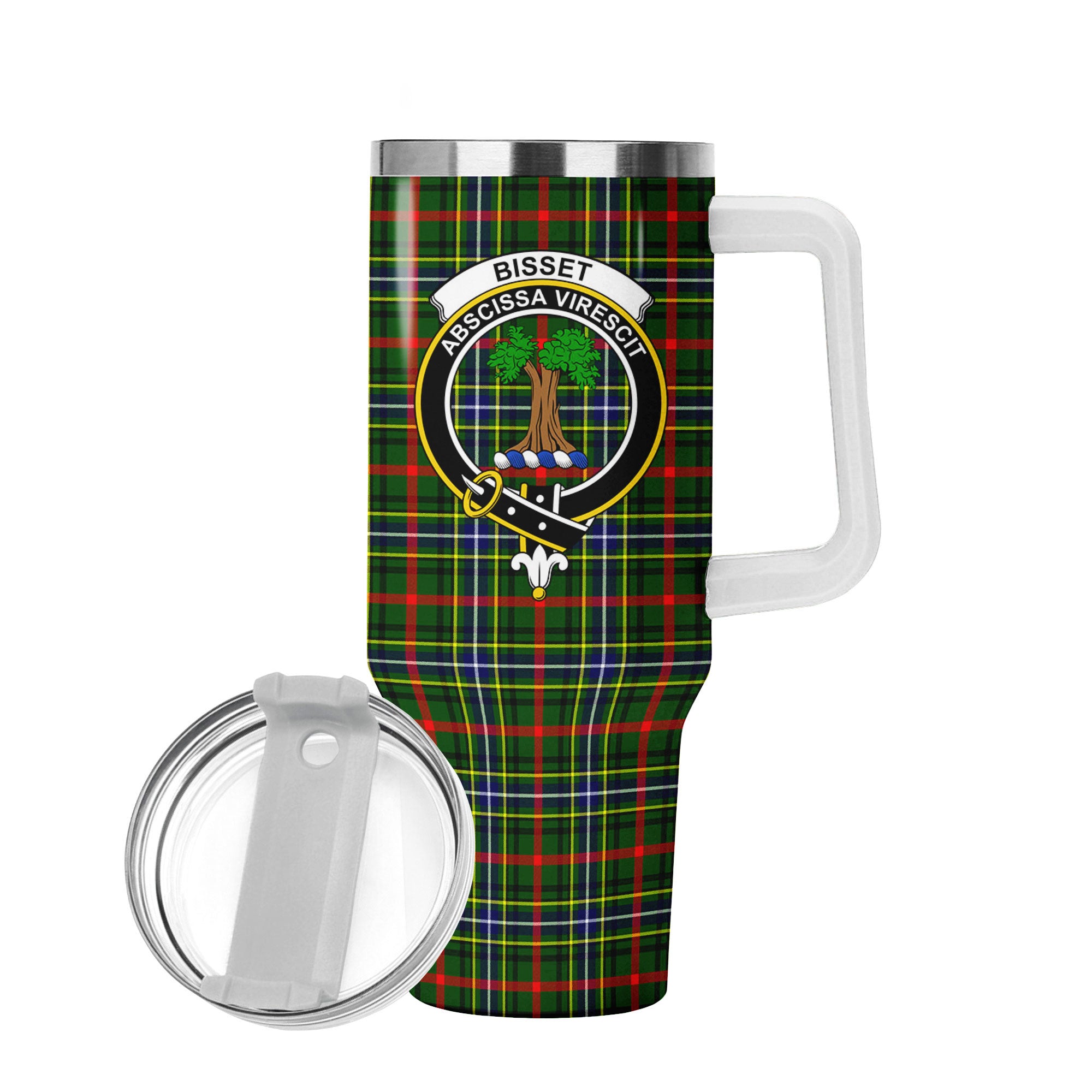 Bisset Tartan Crest 40 oz Insulated Tumbler with Handle
