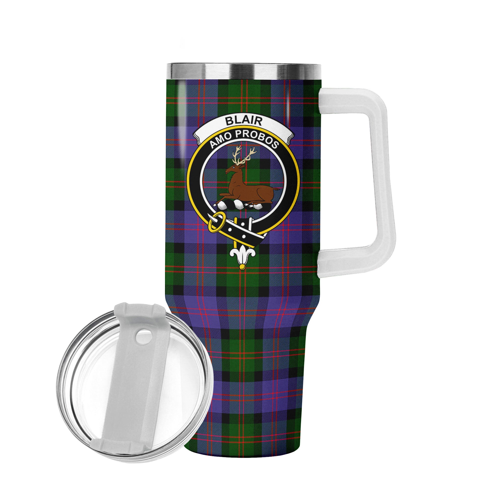 Blair Modern Tartan Crest 40 oz Insulated Tumbler with Handle