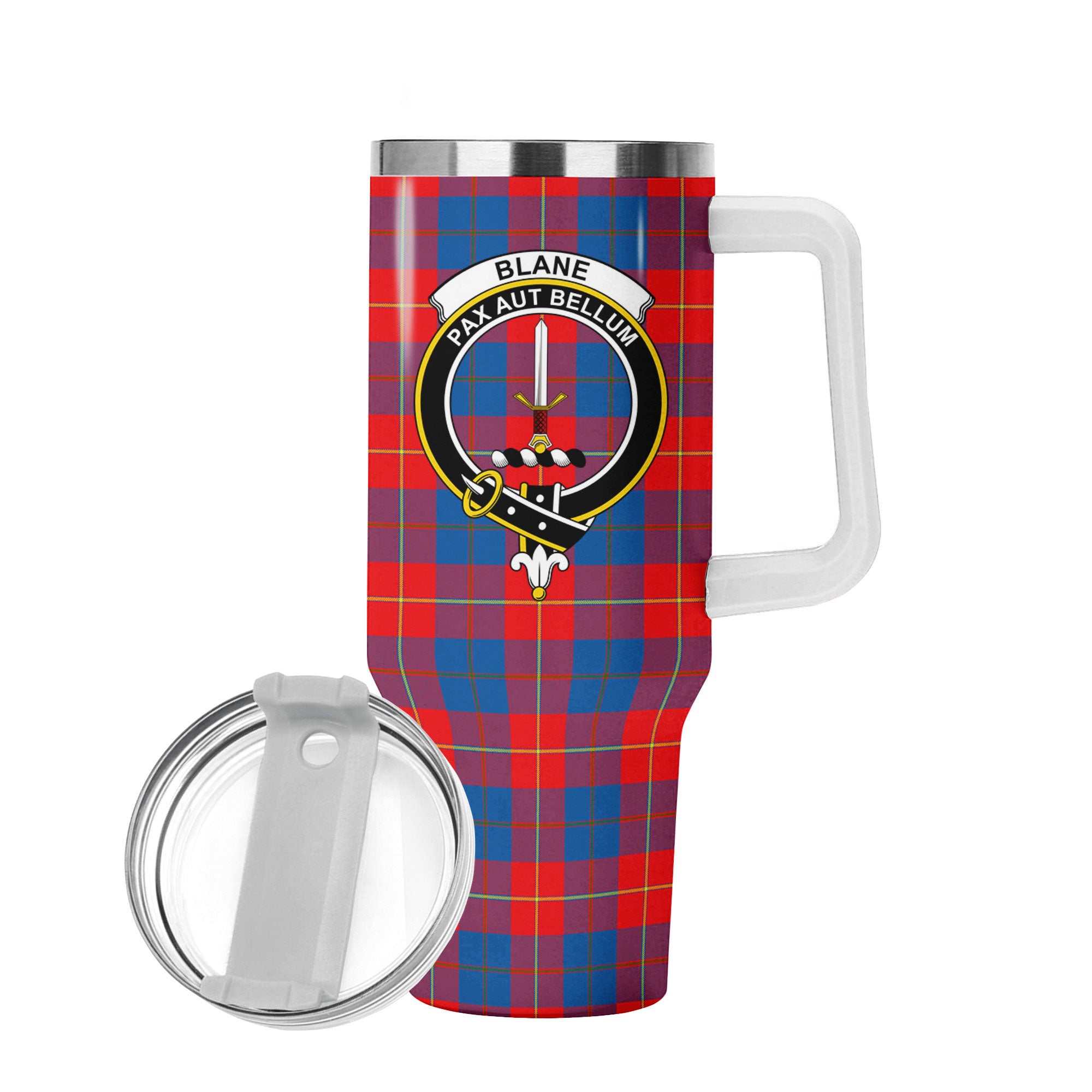 Blane Tartan Crest 40 oz Insulated Tumbler with Handle