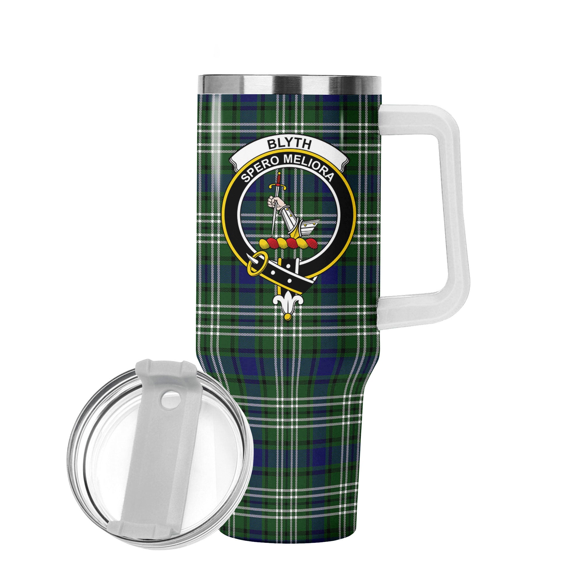Blyth Tartan Crest 40 oz Insulated Tumbler with Handle