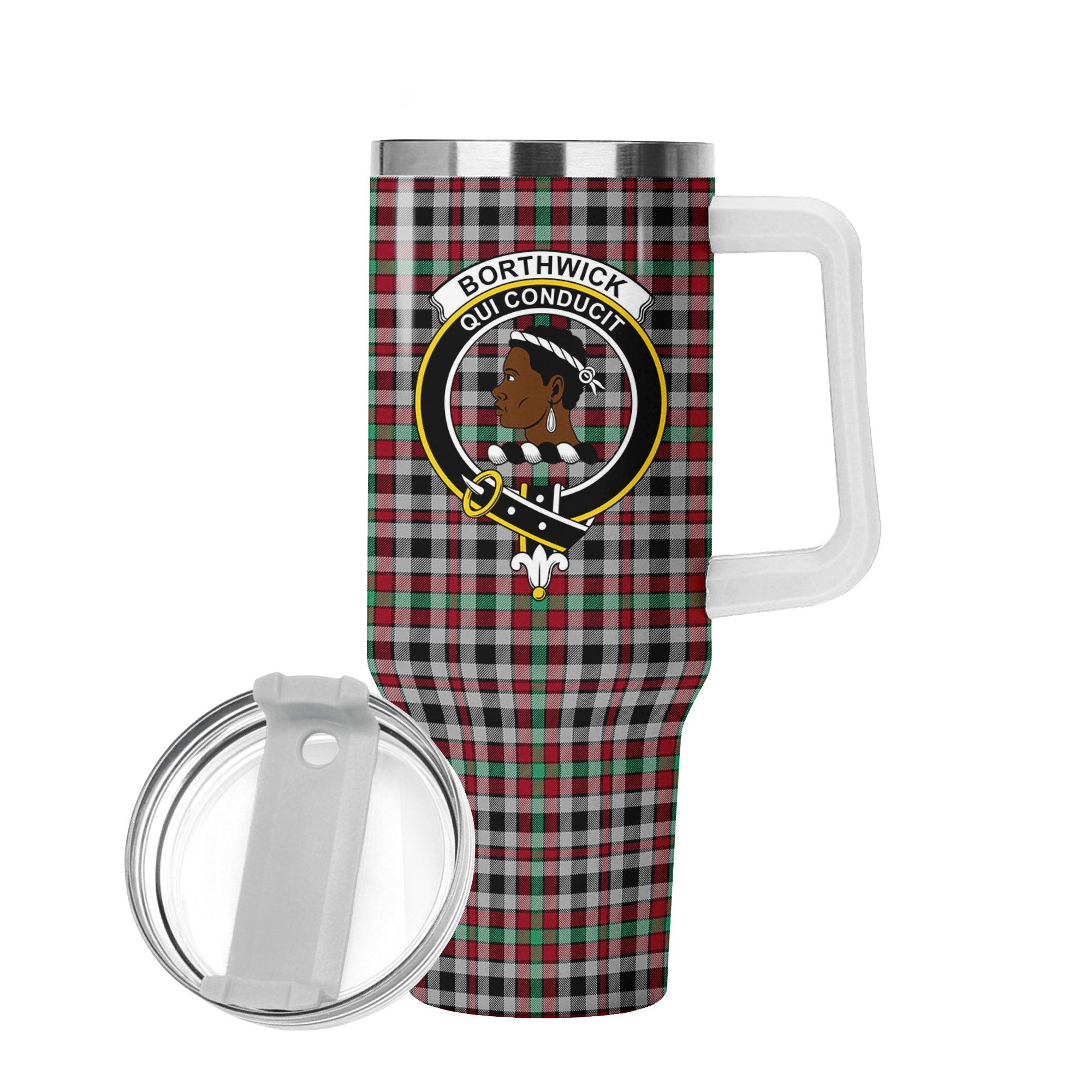 Borthwick Ancient Tartan Crest 40 oz Insulated Tumbler with Handle